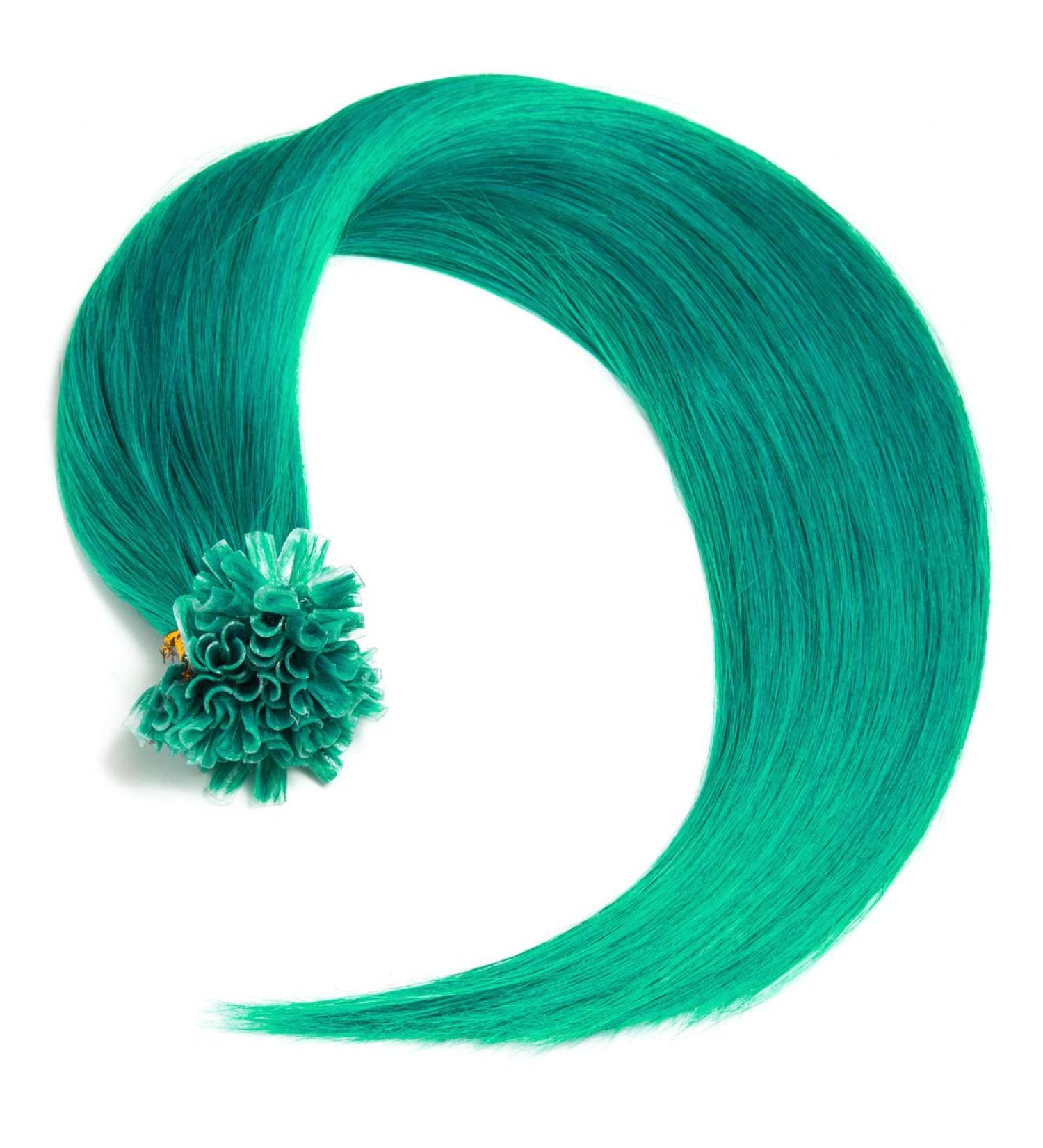 Turquoise Keratin Bonding Extensions | 100% Remy Real Human Hair | 50x 1g 45cm U-Tip Smooth Strands for Long Hair Elongation - Buy Online on GoSupps.com