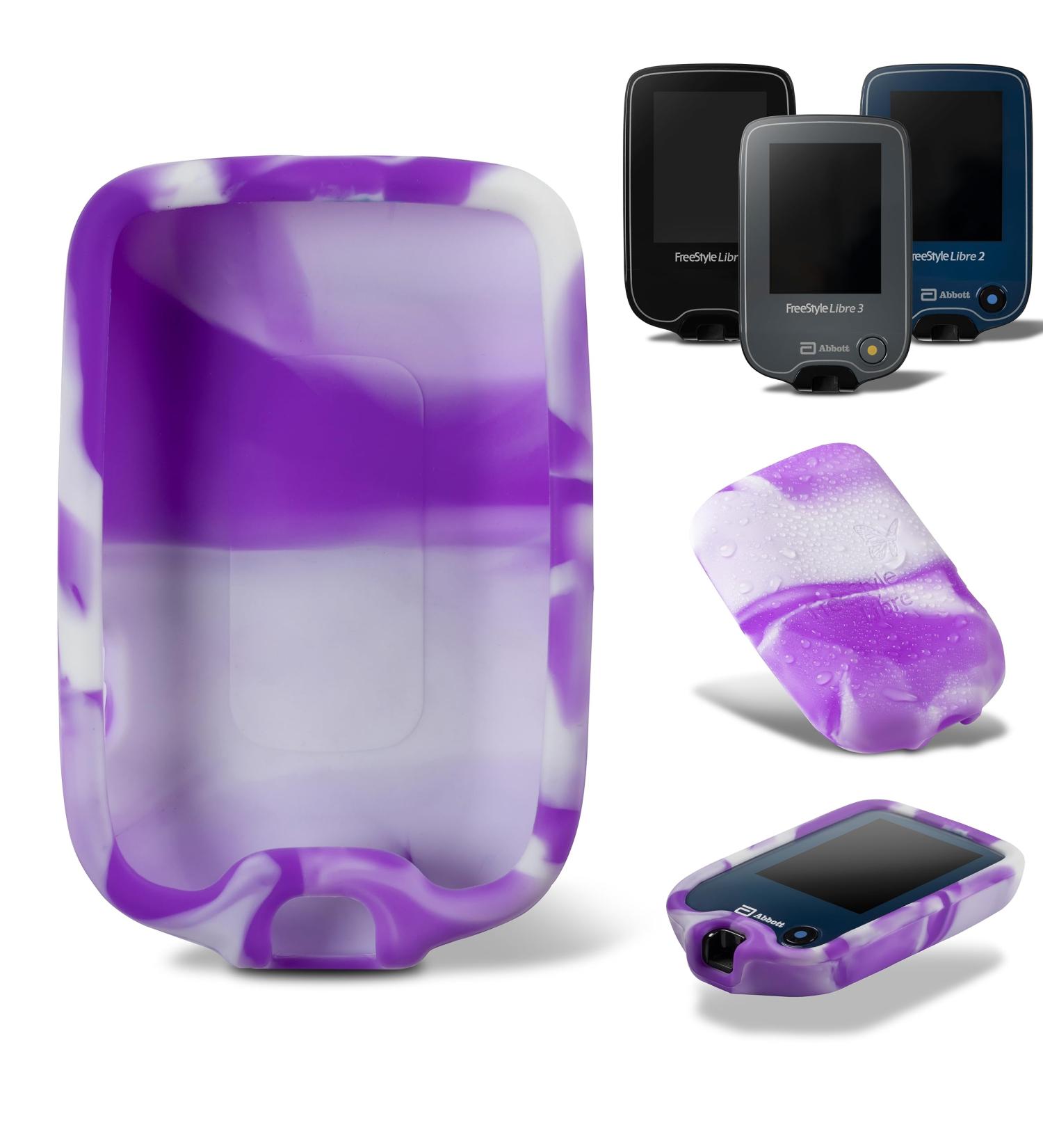 Patchinga Silicone Protective Cover for Freestyle Libre 1 2 & 3 | Shockproof Anti-Slip Scratch-Resistant | 9 Colors Available - Purple Dream - Buy Online on GoSupps.com
