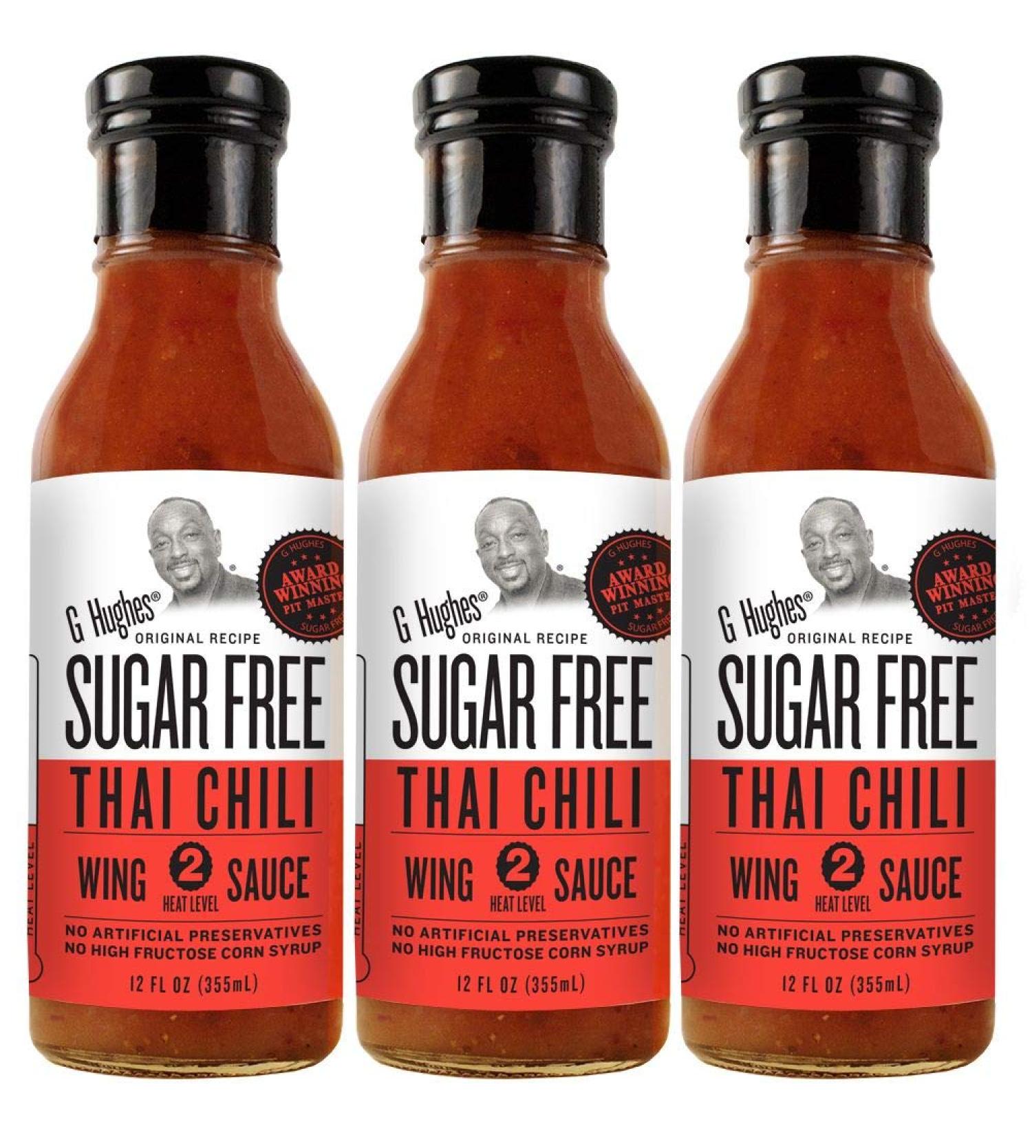 G Hughes Sugar Free Thai Chili Wing Sauce (3 Pack) 12 Fl Oz (Pack of 3)