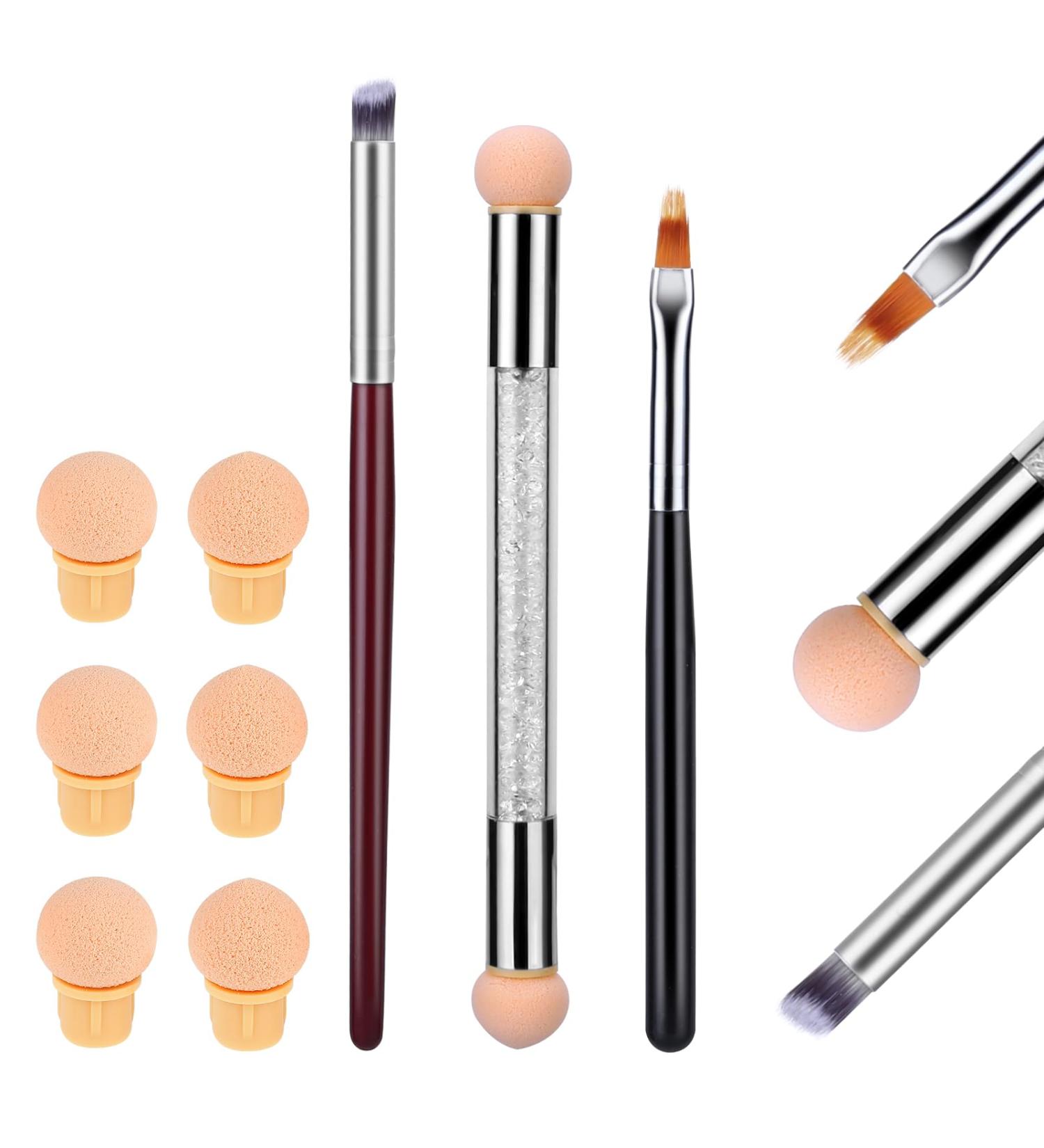 Aster 4-Piece Nail Brush Set - Acrylic Brush & Sponge Applicator with 6 Replacement Heads | Perfect Nail Art Tools for Stunning Designs | International Shipping Available - Buy Online on GoSupps.com