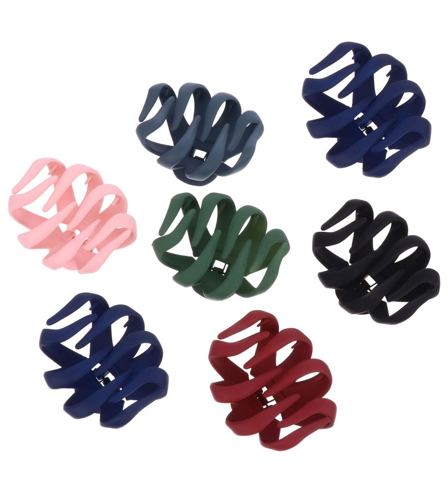 Minkissy 7 Pieces Octopus Hair Clips | Non-Slip Large Claw Clips for Medium & Thick Hair - Random Colors - Buy Online on GoSupps.com