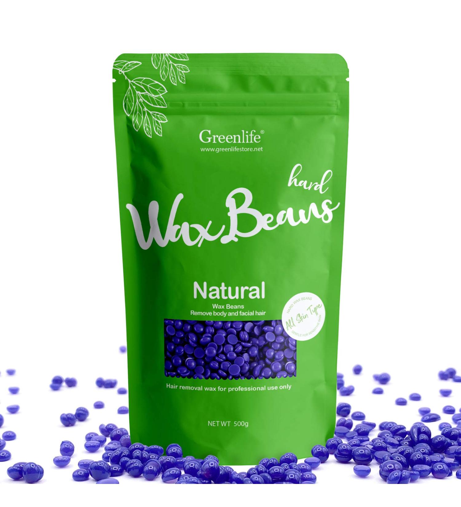 GreenLife 17.6oz/1.10lb/500g Hard Wax Beads Hard Wax Beans Hair Removal Painless Waxing Bean Home wax Kit for Facial Legs Arms Body Bikini Brazilian Pearl Depilatory Hot Waxs for Women and Men (Lavender) - Buy Online on GoSupps.com