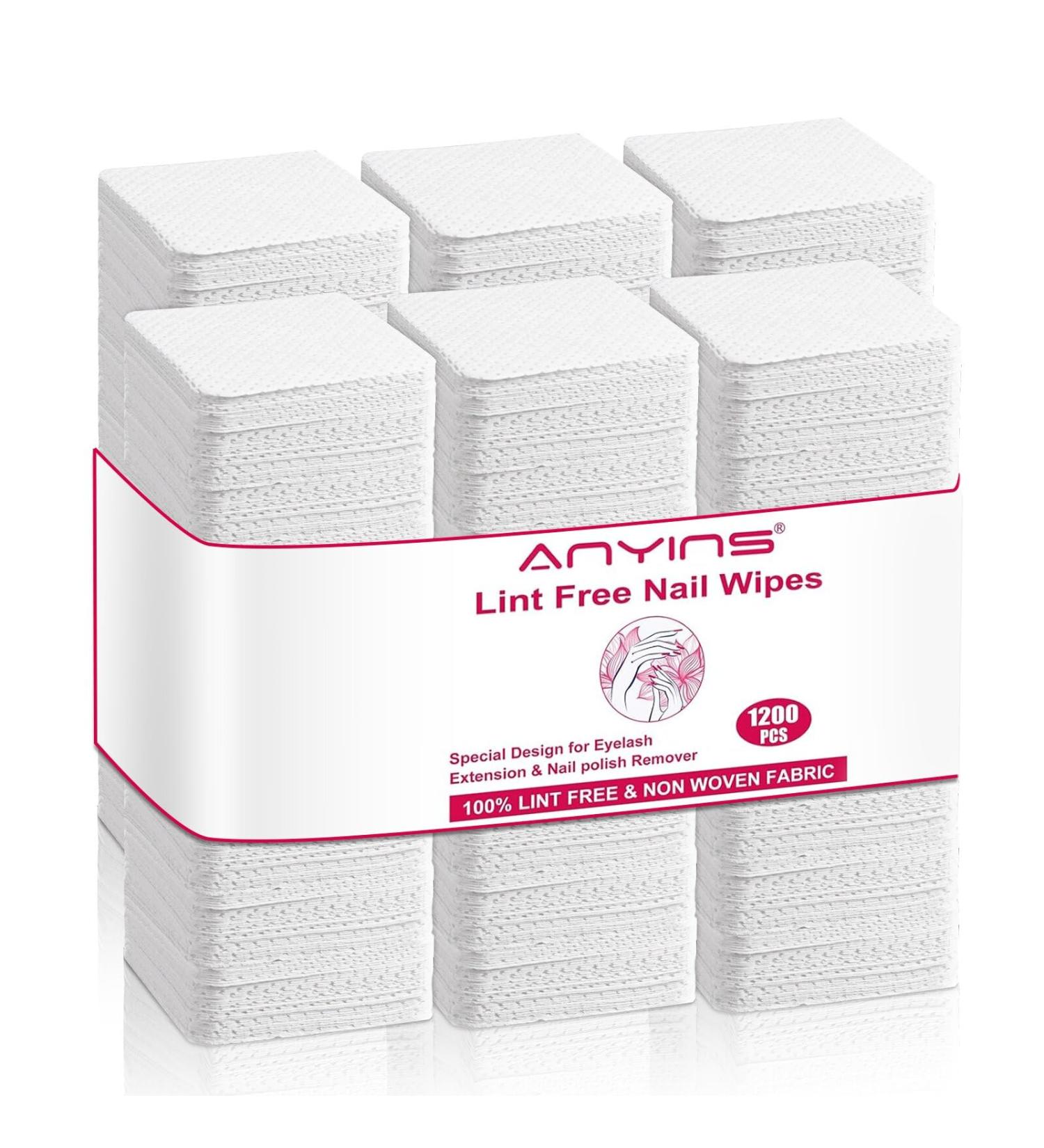 Lint Free Nail Wipes - 1200PCS Super Absorbent Non-woven Fabric for Nail Salon & DIY - Soft Gel Polish Remover (B-White - Buy Online on GoSupps.com