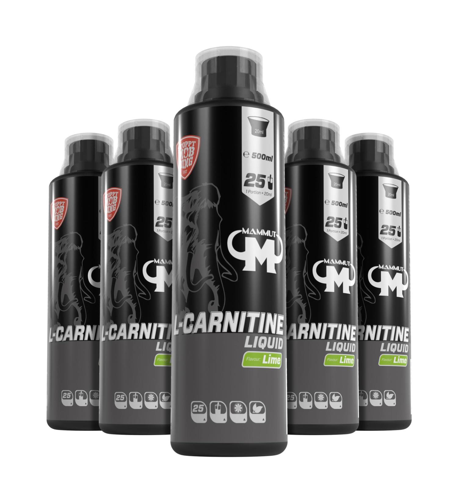 Mammut L-Carnitine Liquid - Lime Flavor 500ml (Pack of 5) | Shop Internationally for Premium Supplements - Buy Online on GoSupps.com