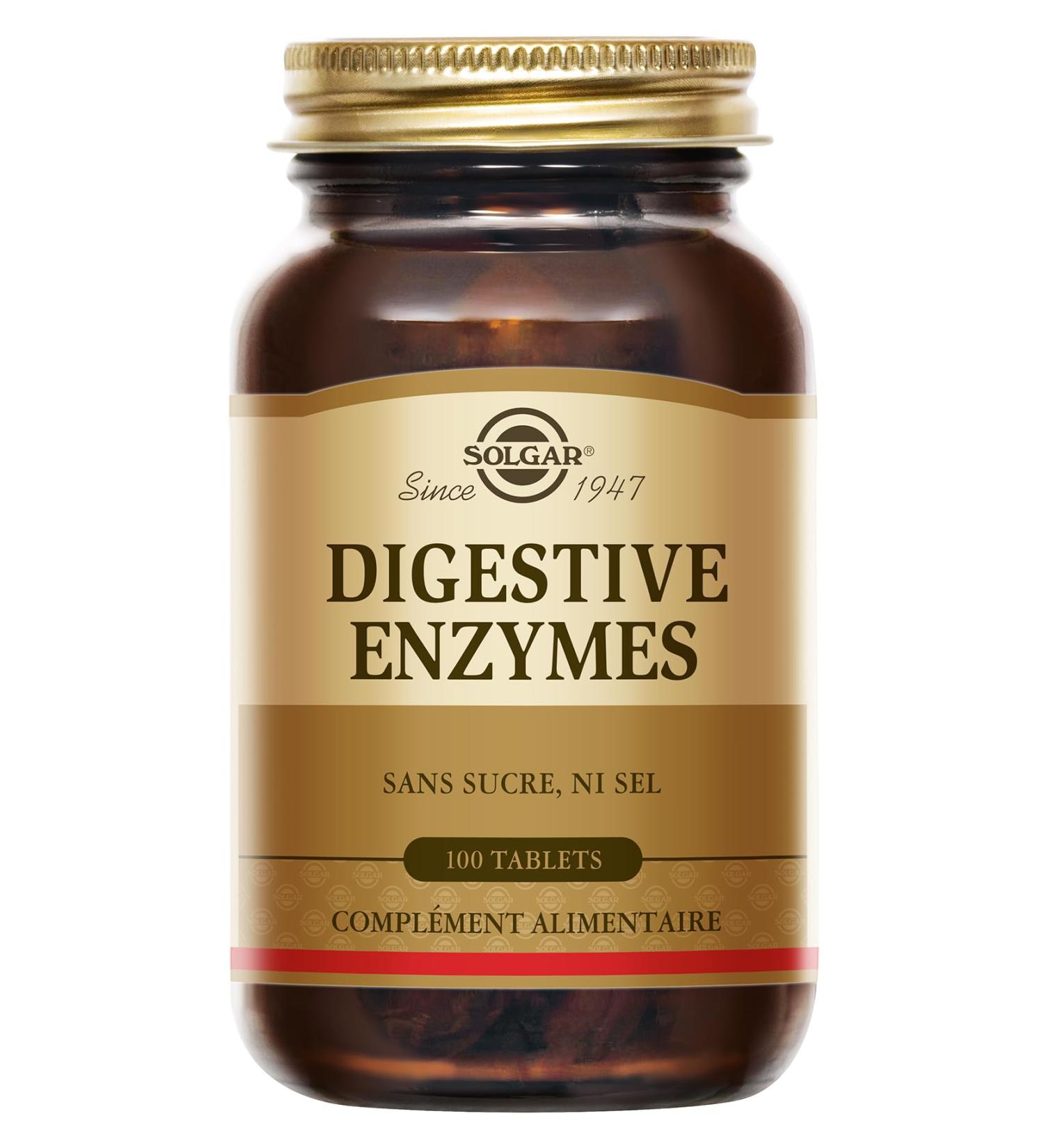 Solgar Digestive Enzymes - Digestion - Syst me digestif- Enzymes digestives - Compl ment Alimentaire - Flacon de 100 comprim s - Buy Online on GoSupps.com