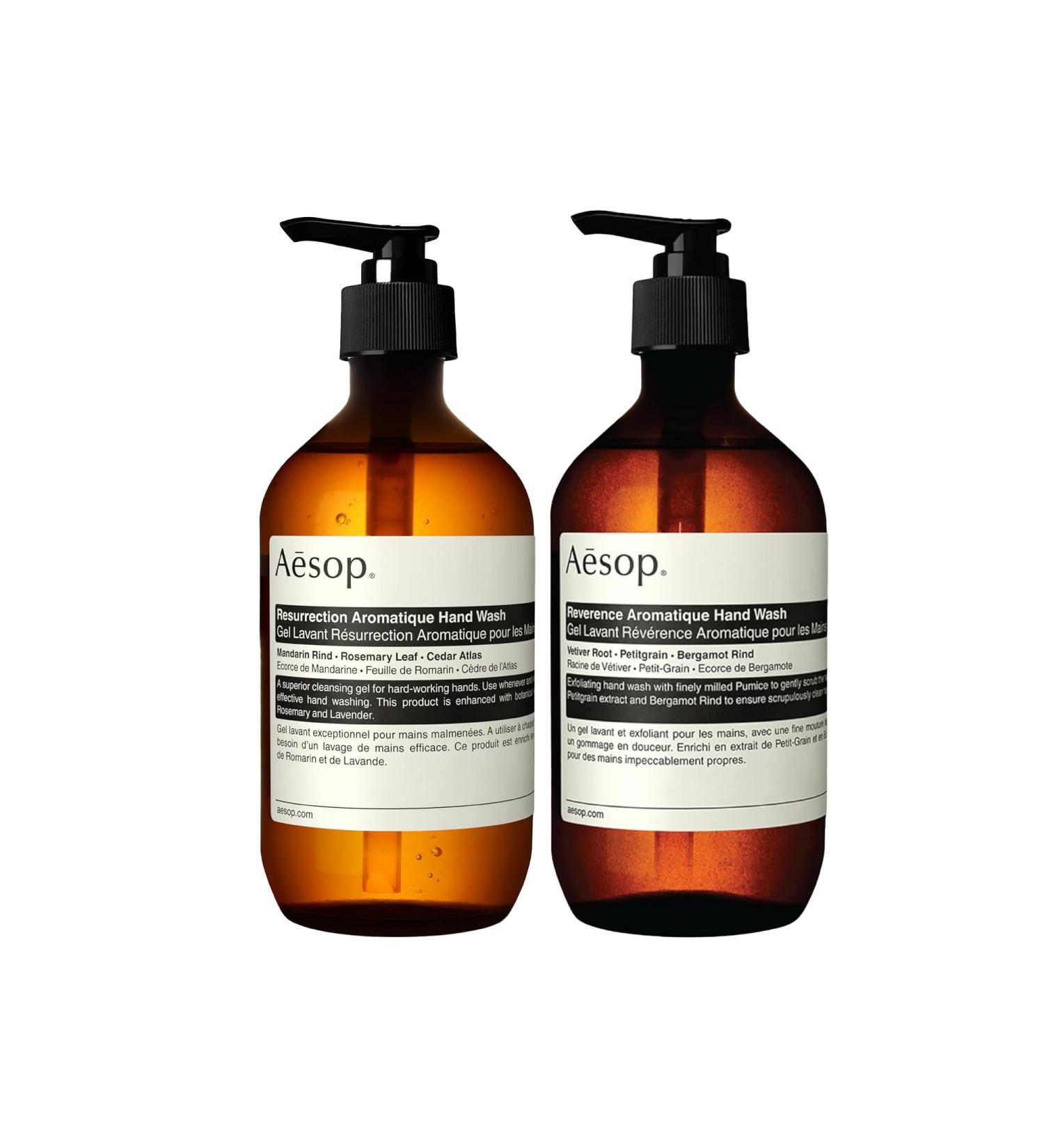 Aesop Resurrection and Reverence Aromatique Hand Wash | Gentle Cleanser + Exfoliating Hand Scrub Set | 16.9 oz - Buy Online on GoSupps.com