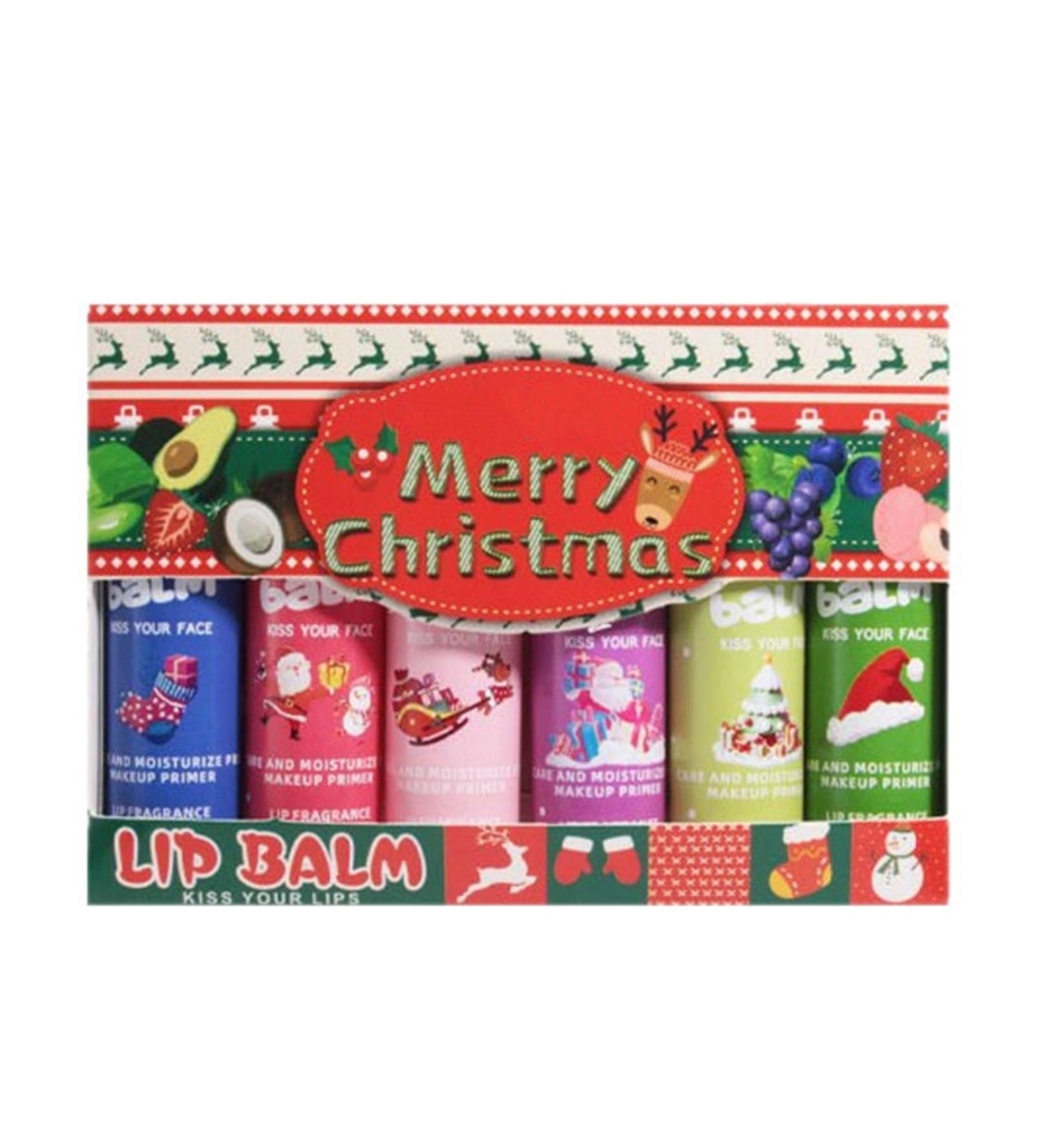 iiniim 6 Pcs Christmas Lip Balm Assortment Fruity Flavors Moisturizing Lip Balm Holiday Gift Set Multicolor One Size One Size Multicolor - Buy Online on GoSupps.com