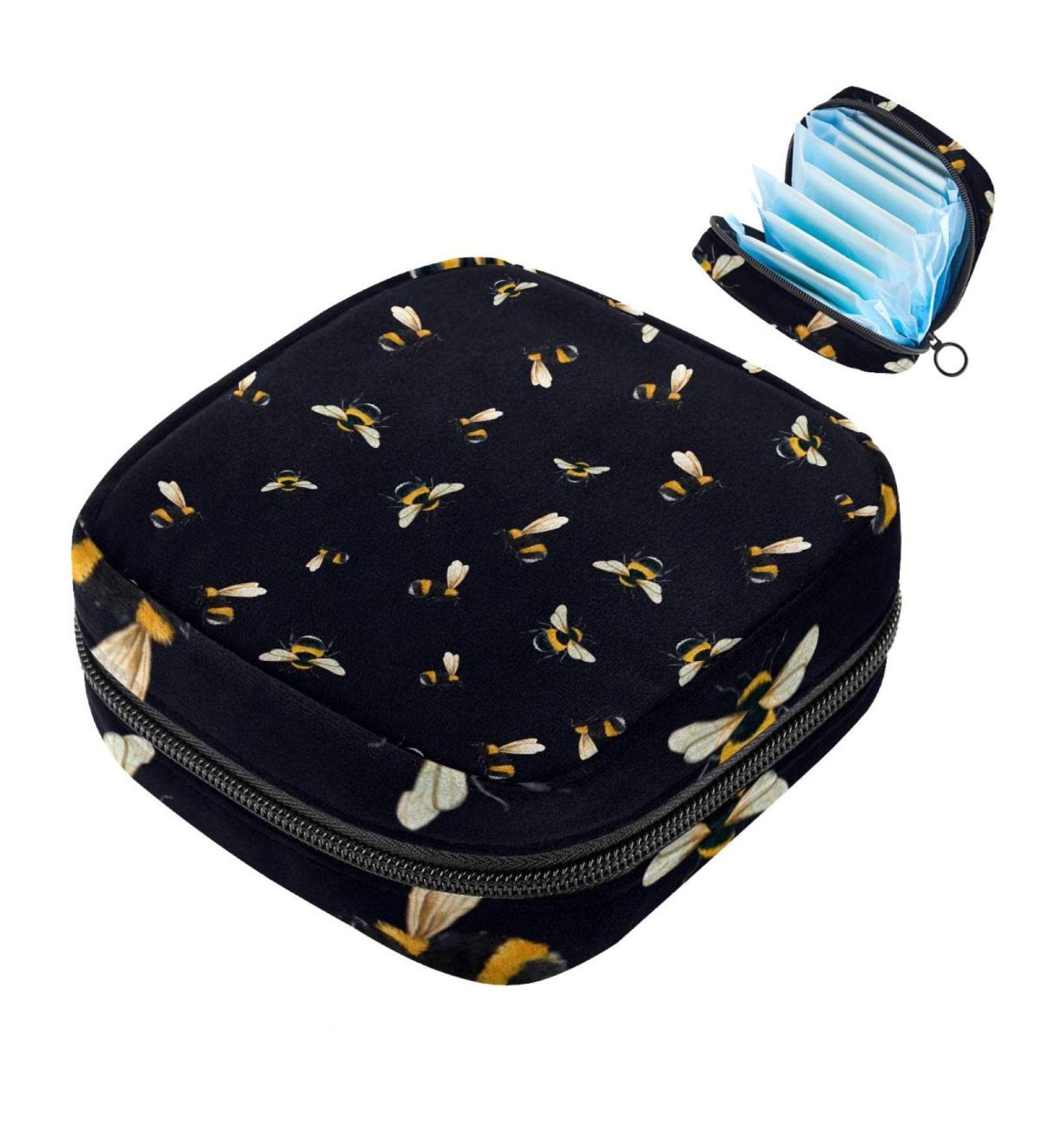 Beautiful Bee Ladies Napkins Storage Bag | Portable Period Bag for Women & Teens | Menstrual Cup & Breastfeeding Pillow Holder - Buy Online on GoSupps.com
