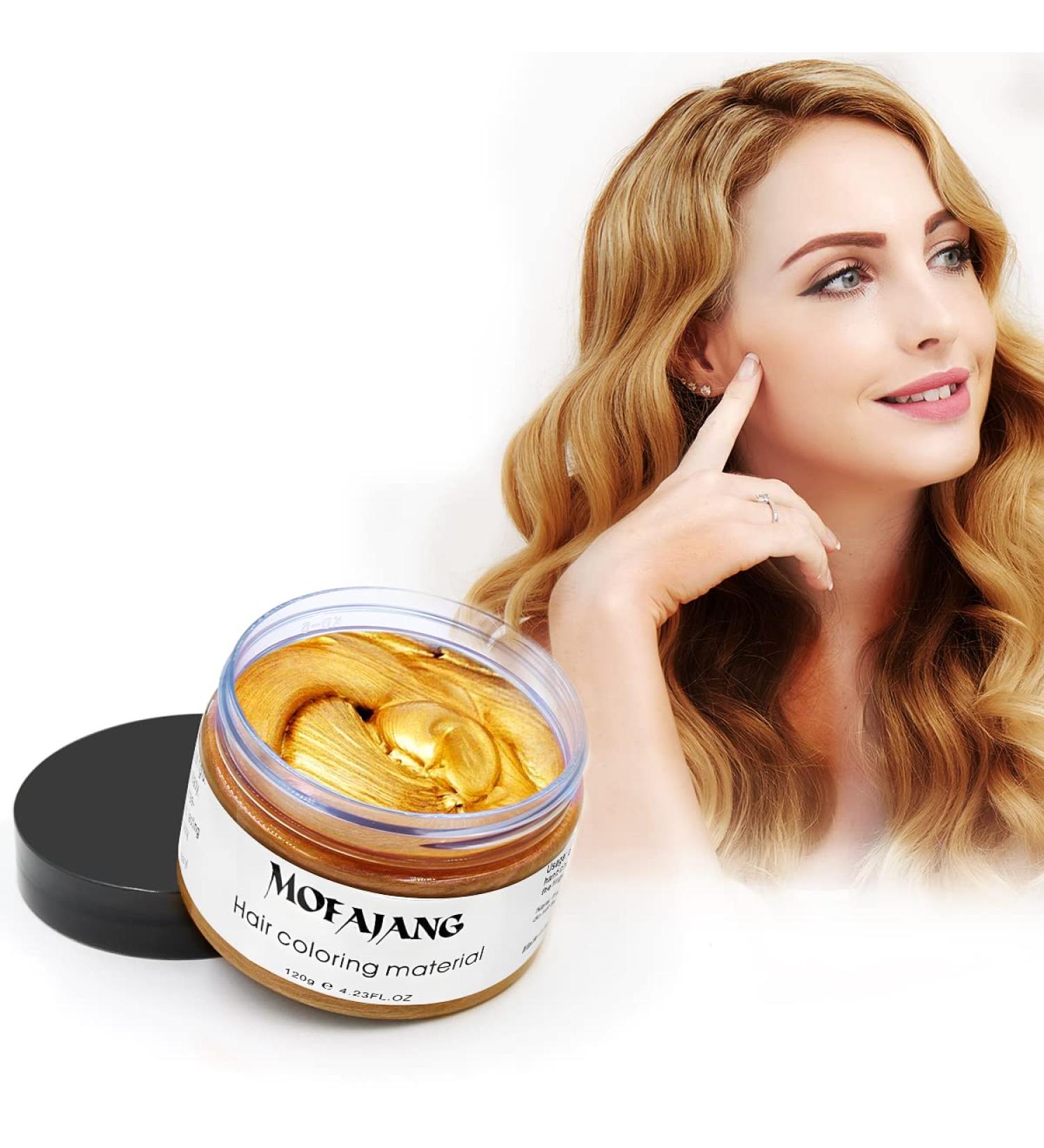 Buy soVoncare Golden Hair Wax Color - Temporary Hair Color Cream for Women & Men | Ideal for Parties Cosplay & Halloween - 4.23 oz (Gold) - Buy Online on GoSupps.com