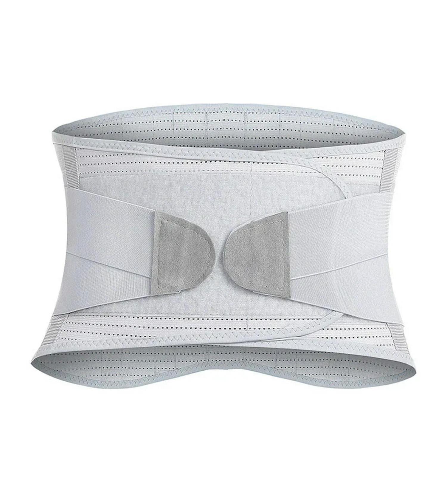 Low Back Pain Relief Belt Adjustable Lumbar Brace Scoliosis Fitness white XXL - Buy Online on GoSupps.com