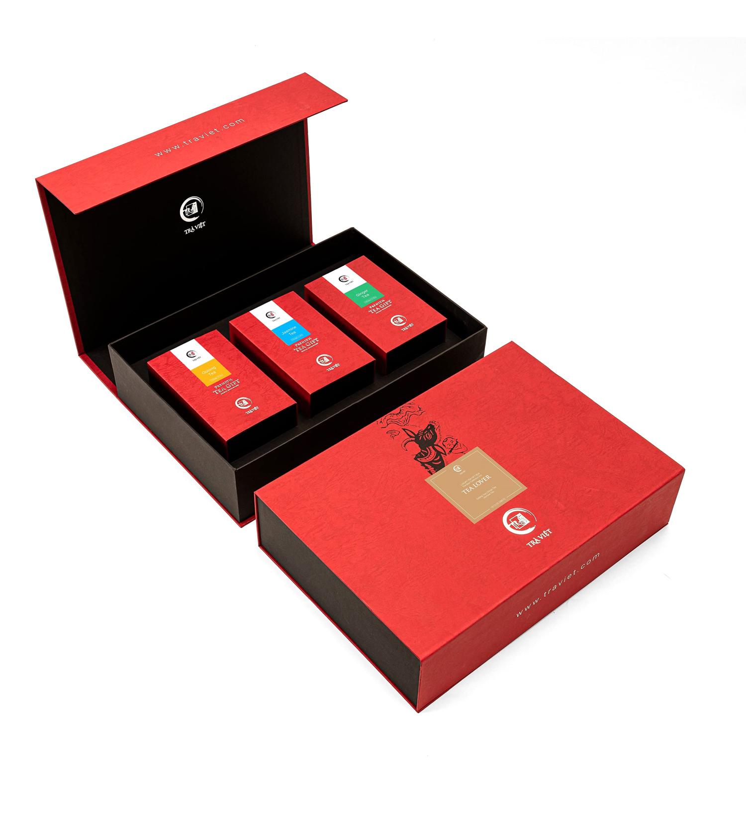 TRAVIET Luxury Tea Gift Set | Best Collection for Tea Lovers | Ginger, Jasmine, Oolong Tea - Gift Box - Buy Online on GoSupps.com
