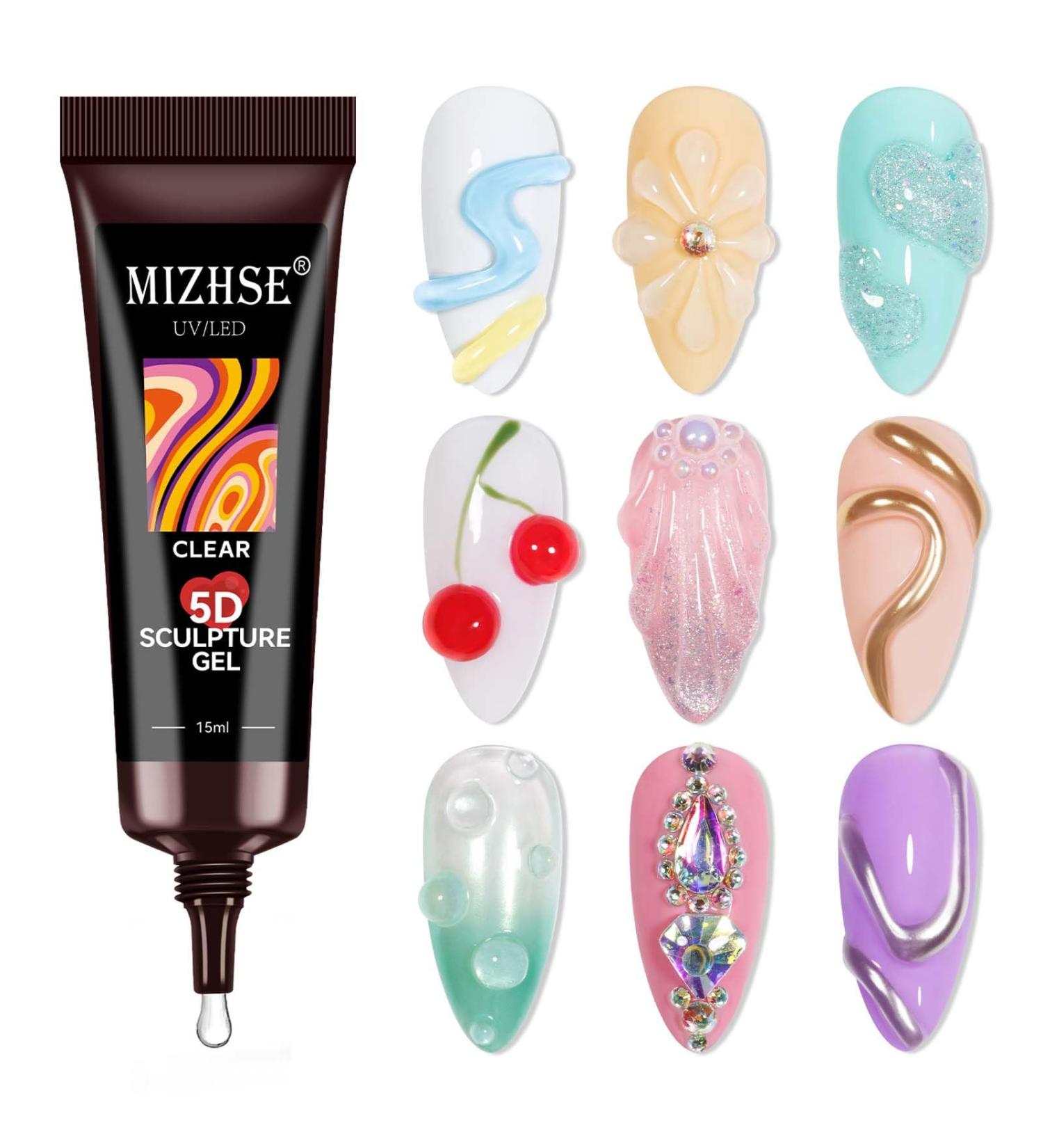 MIZHSE 5D Sculpture Gel for Nails - Clear Molding & Carving Gel | 15ml Gel for Nail Art & DIY Manicure Decorations - Buy Online on GoSupps.com