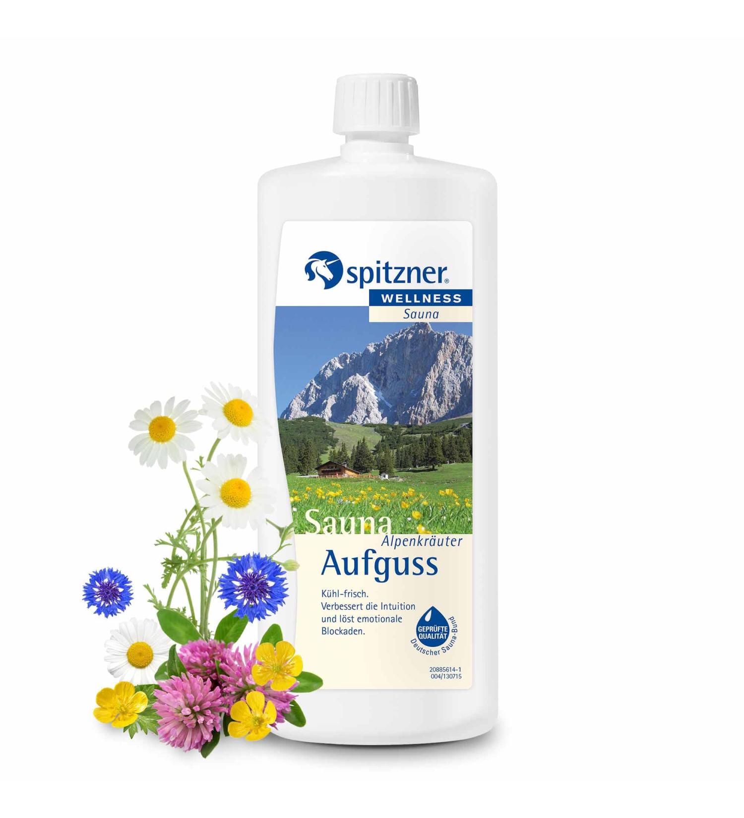Spitzner Sauna Infusion Alpine Herbs 1 Litre - Premium Aromatherapy for Relaxation | International Shipping Available - Buy Online on GoSupps.com