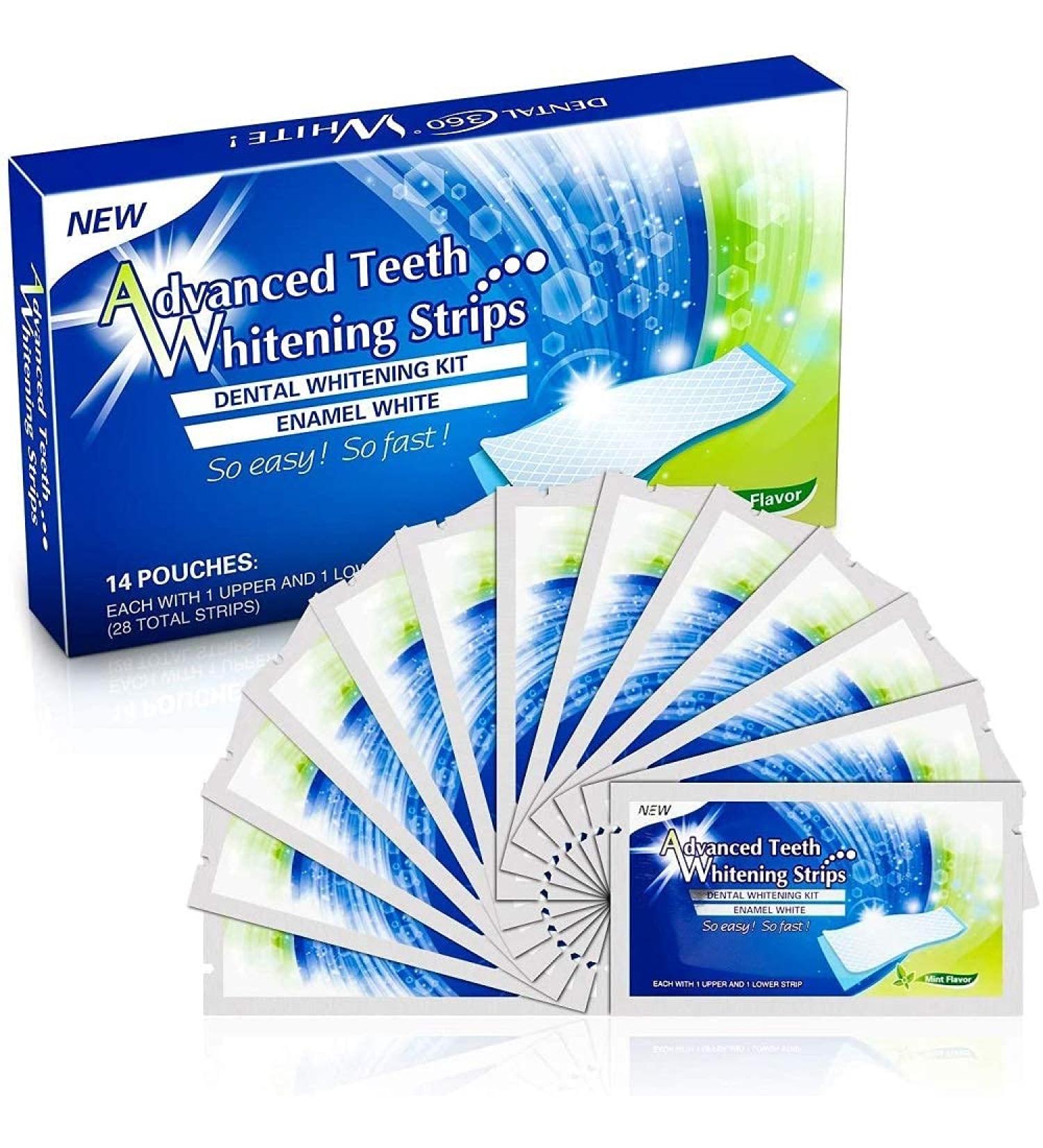 Advanced Teeth Whitening Strips Gentle for Sensitive Teeth Professional Effect to Remove Stains Teeth Whitening for Oral Care 14 Treatment 28 Strips (14 Pairs) - Buy Online on GoSupps.com