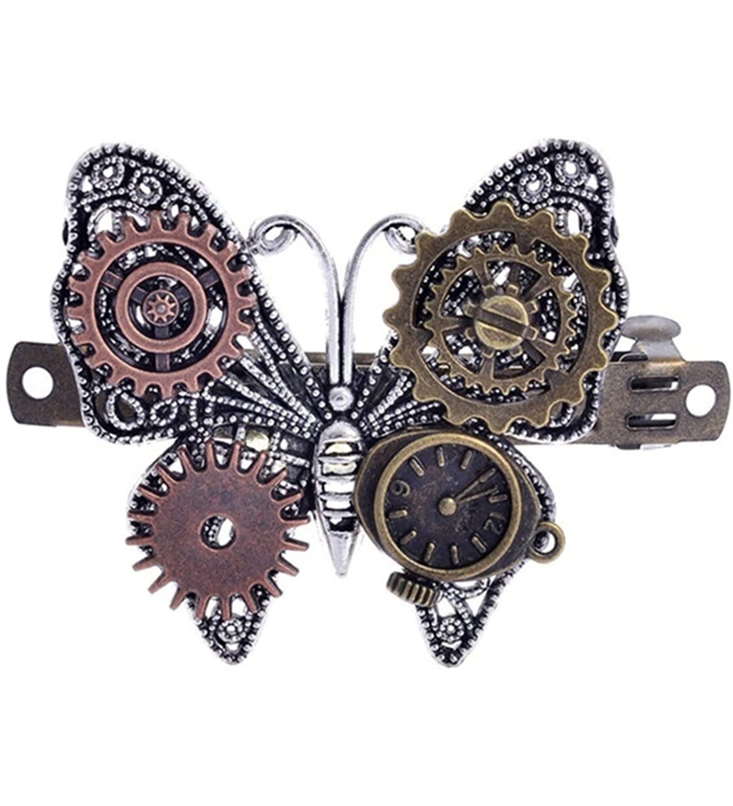 Steampunk Gear Wings Hair Clip Butterflies Wings Spring Hair Clips Goth Punk Vintage Women Headwear Hair Accessories for Woman Girl Ladies Useful and Practical - Buy Online on GoSupps.com