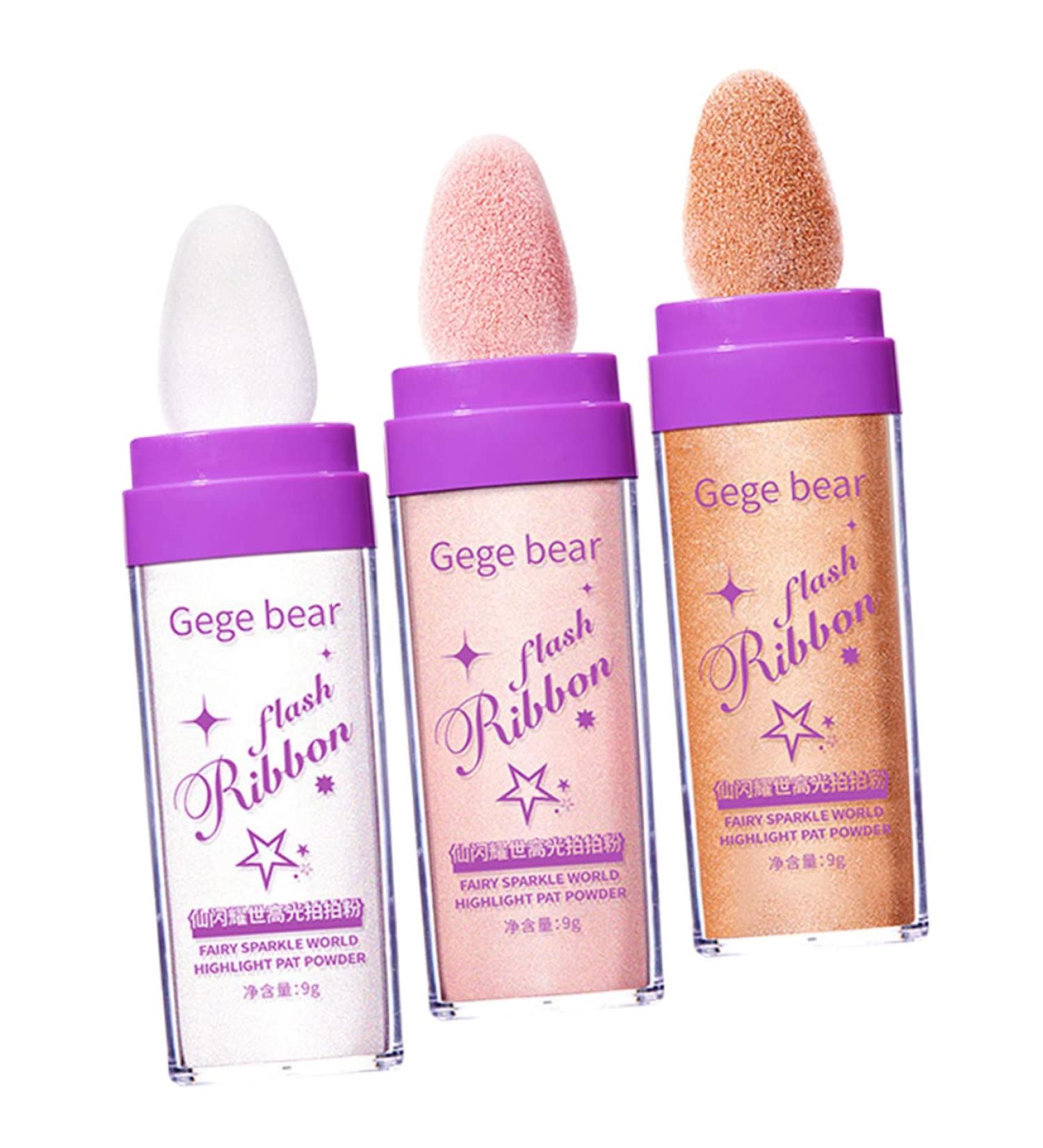 Healeved 3pcs Highlight Pat Powder Body Glitter Compact Powder Makeup Arm Highlighter Highlight Powder for Girl Highlighter Powder for Makeup Makeup Body Makeup Face Glitter - Buy Online on GoSupps.com