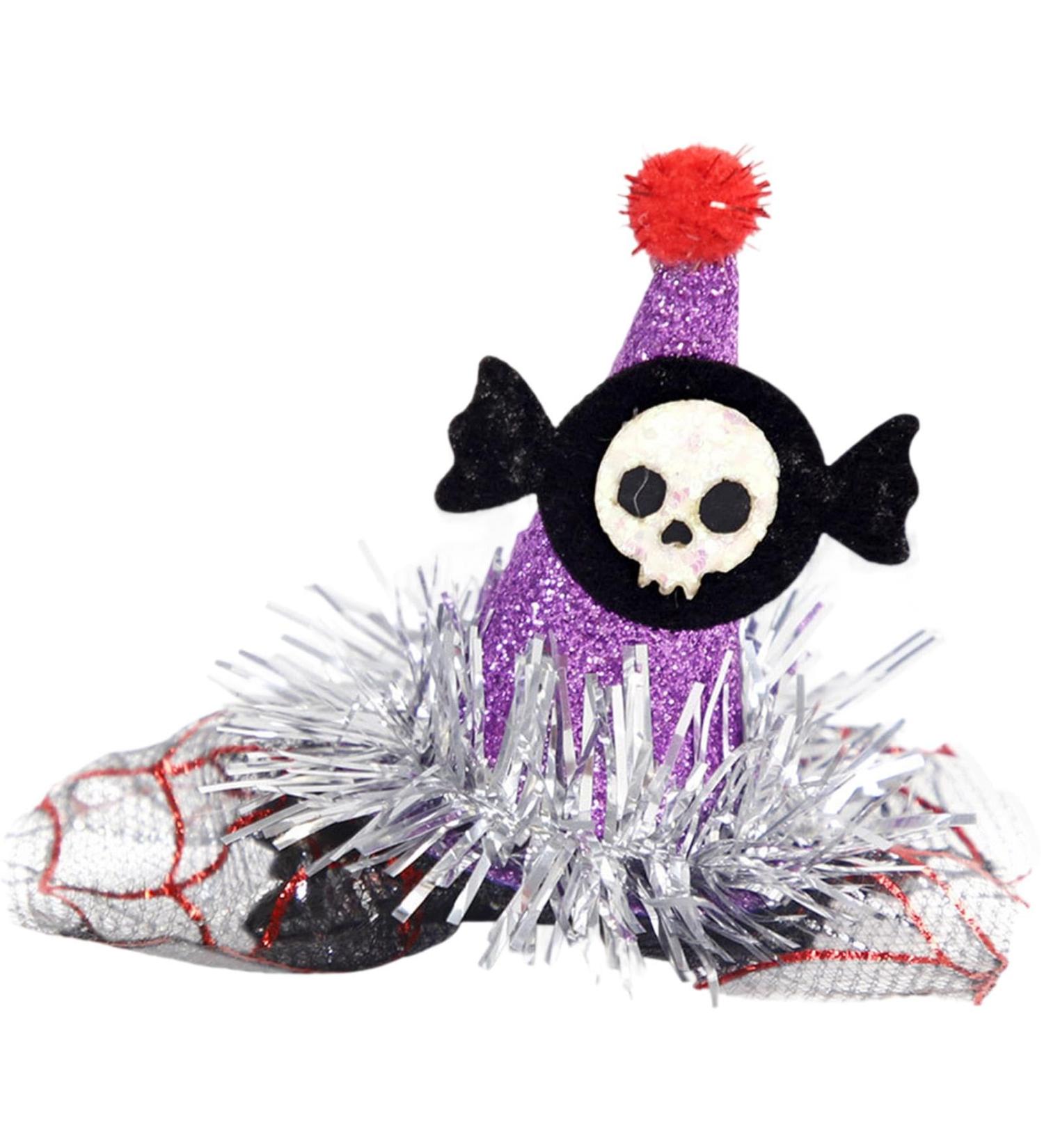 Halloween Hair Clips Cute Glittery Animal Gauze Barrettes Halloween Headdress Decor Non-slip Holiday Black Glittery Hairpin for Adults Kids - Buy Online on GoSupps.com