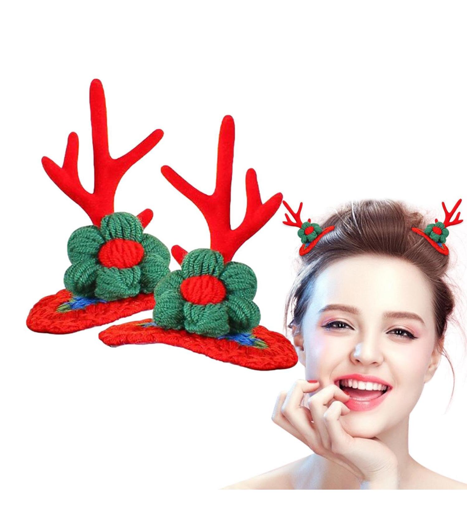 Deer Ear Hair Clips | Deer Antlers Hairpin Reindeer Elk Ear Hair Clip | Animal Hair Clips For Daily Braiding And - Buy Online on GoSupps.com