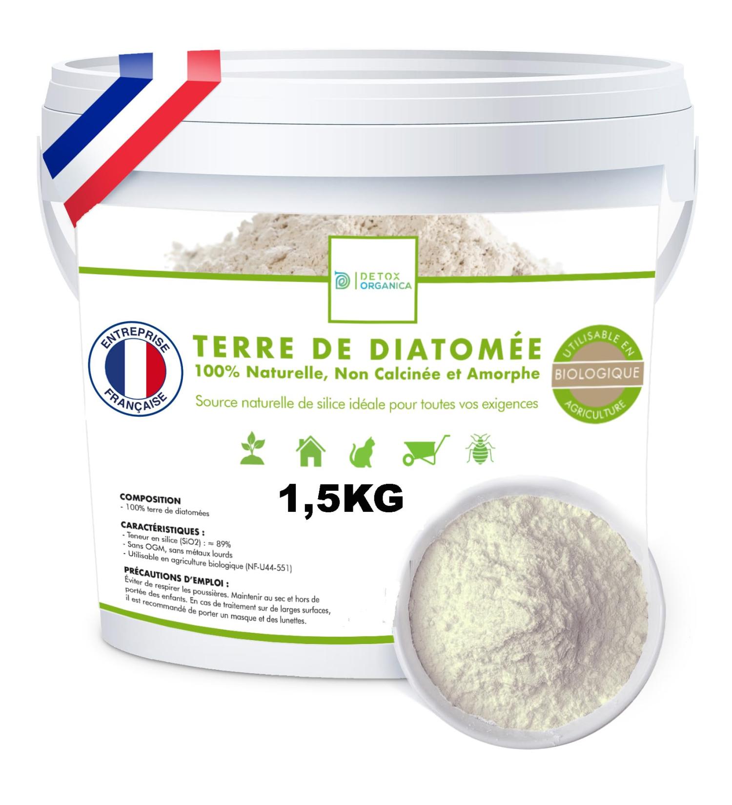 Diatomaceous Earth Bed Bug Usable in Organic Farming 100% Natural and Made in France Cat Wormer Dog Wormer Anti Bed Bugs (1.5kg) - Buy Online on GoSupps.com