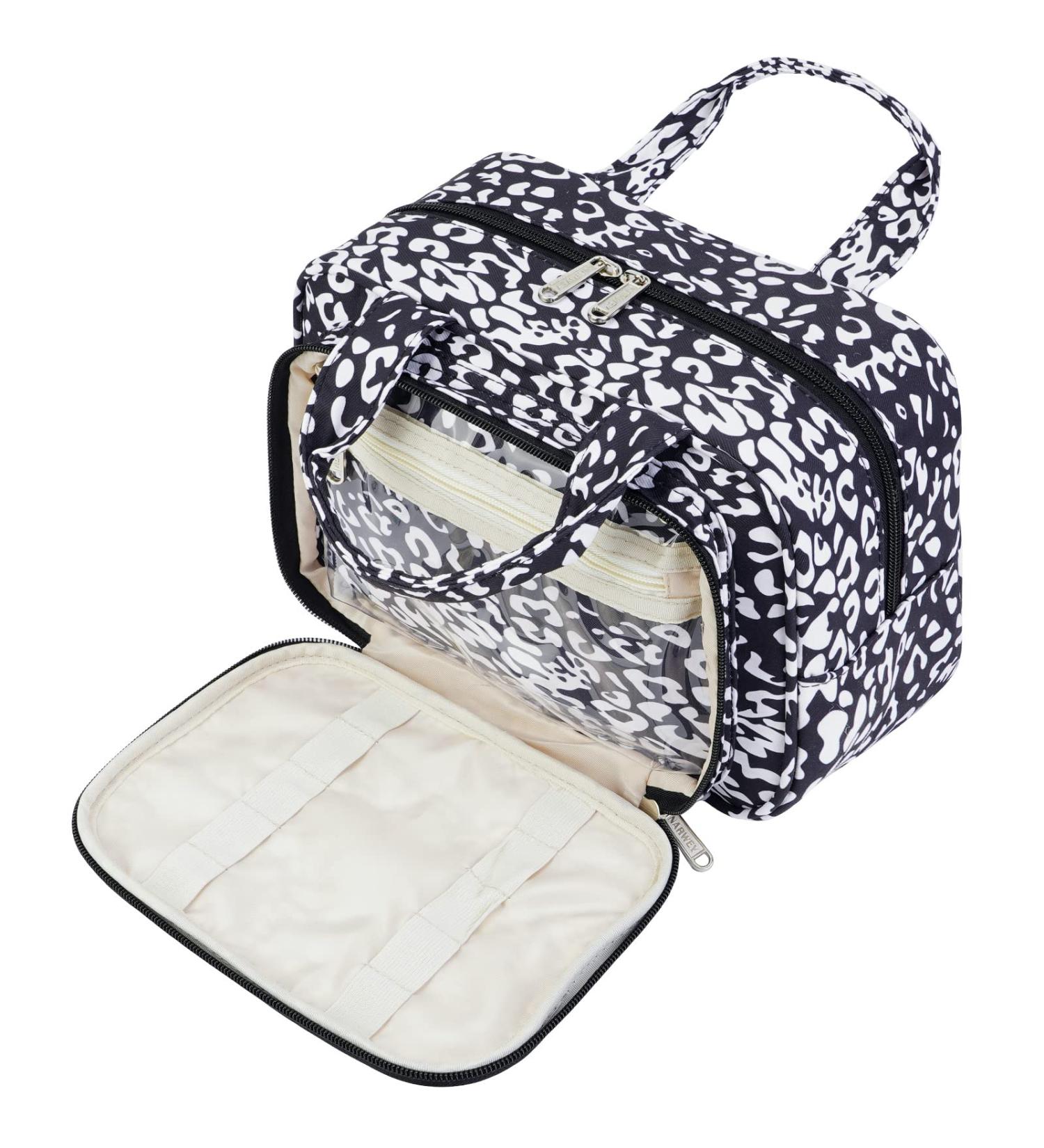 Large Full Size Travel Toiletry Bag: Black Leopard Makeup Organizer for Women - Buy Online on GoSupps.com