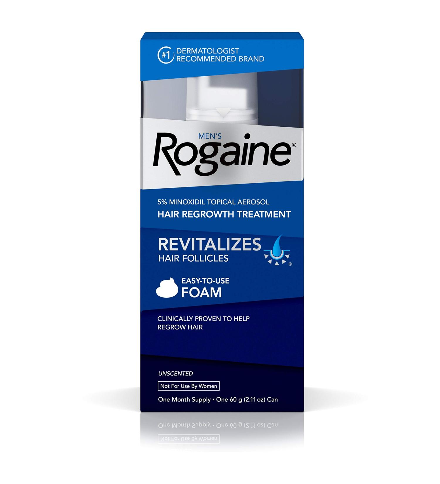Mens Rogaine 5% Minoxidil Foam - Hair Loss Treatment - 1-Month Supply - Buy Online on GoSupps.com