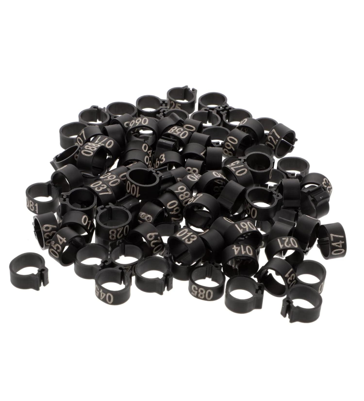 Sosoport 100 Pcs Pigeon Anklet Feeder Legs Oyster Shell for Chickens Tag Band Charm Poultry Pen Plastic 1.3X1.3CM Black - Buy Online on GoSupps.com