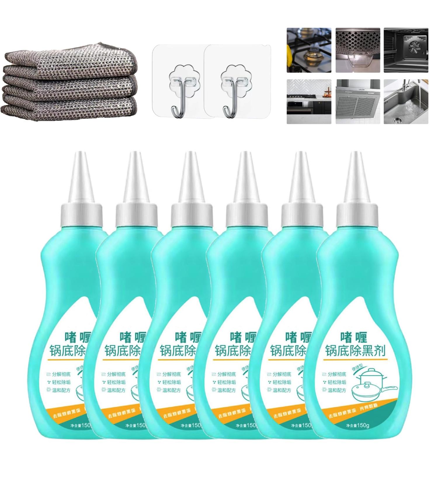 Magic Gel Cleaner for Pots and Pans Black Pot Bottom Cleaning Gel Professional Gel Cleaner for Pot Bottom Cleaner for Bottom of Pots and Pans Stainless Steel Cleaner (6Pcs) - Buy Online on GoSupps.com