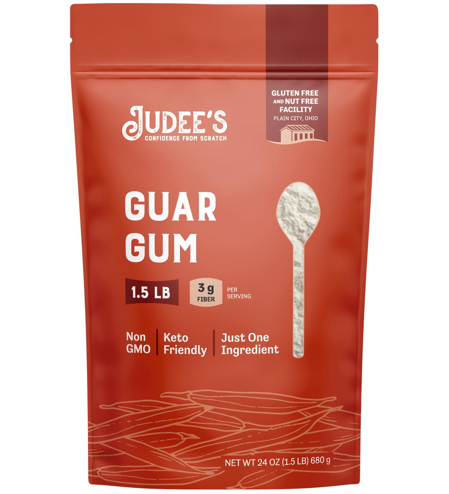 Judees Guar Gum Powder 1.5lb (24oz) - Keto-Friendly  Gluten-Free & Nut-Free - 100% Pure Guar Gum derived from Guar Beans - Low Carb Thickener - 3g Dietary Fiber per serving 1.5 Pound (Pack of 1) - Buy Online on GoSupps.com