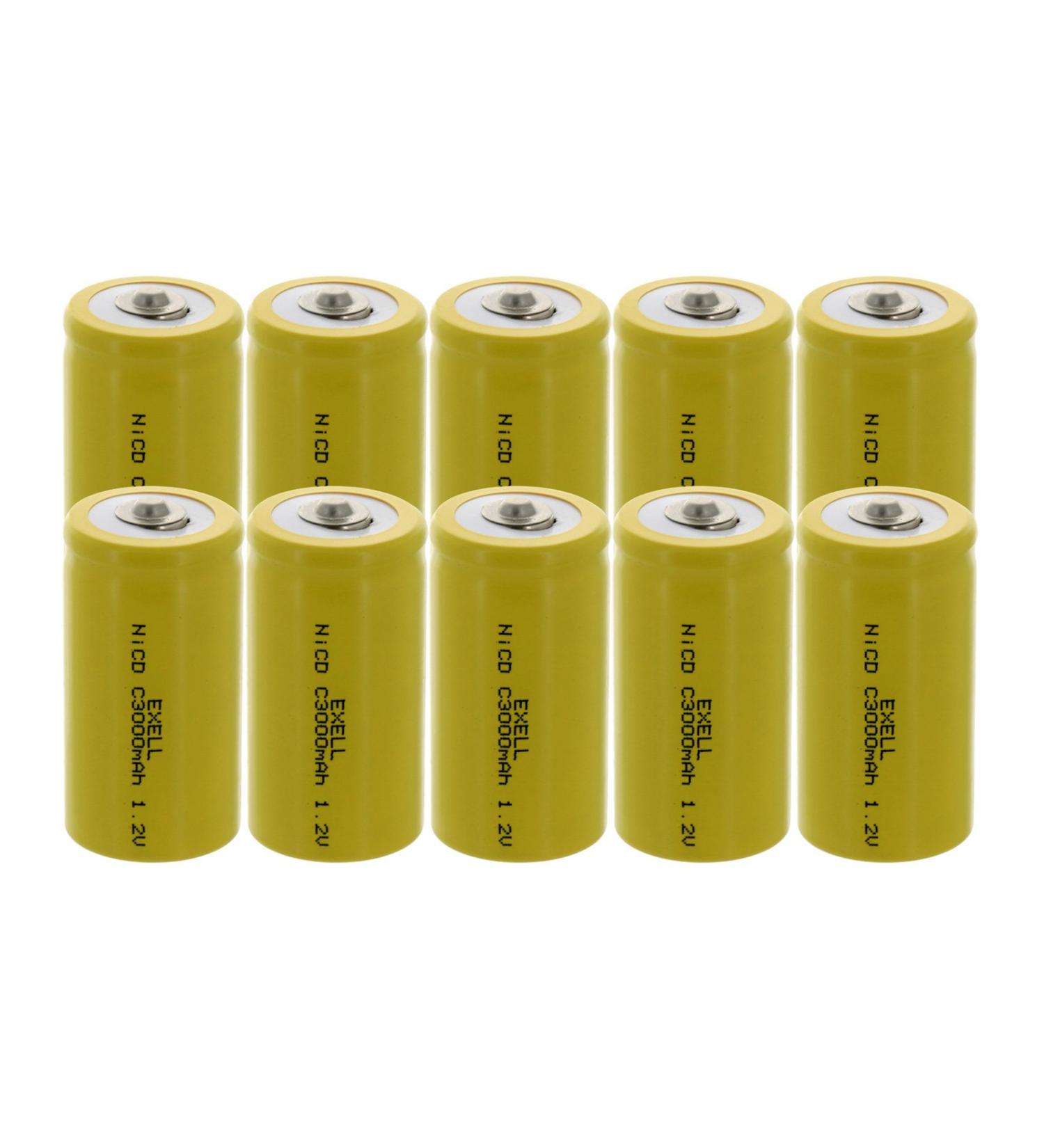Buy 10x Exell C Size 1.2V 3000mAh NiCD Rechargeable Batteries - Ideal for Toys Tools & More | International Shipping - Buy Online on GoSupps.com