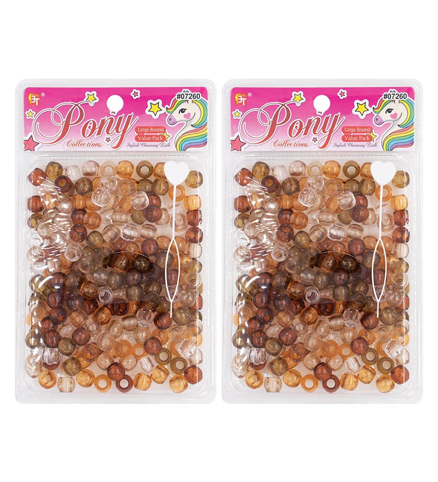 410 Pcs Beads Jewelry Making Kit with 2 Beaders - DIY Hair Braiding Bracelet Crafts - Brown Clear Assorted Pony Beads - Buy Online on GoSupps.com