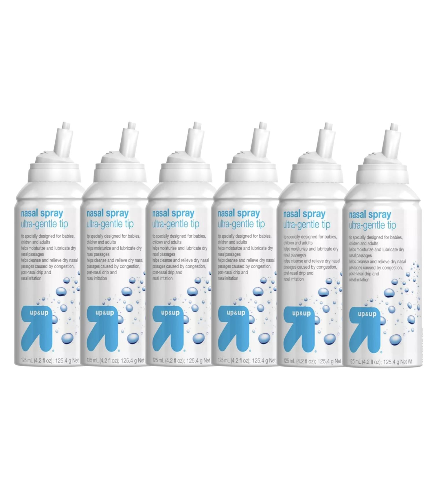Up & Up Saline Nasal Spray with Ultra-Gentle Tip - 4.2 oz (Pack of 6) | Buy Internationally | Soothing Relief for Nasal Congestion - Buy Online on GoSupps.com