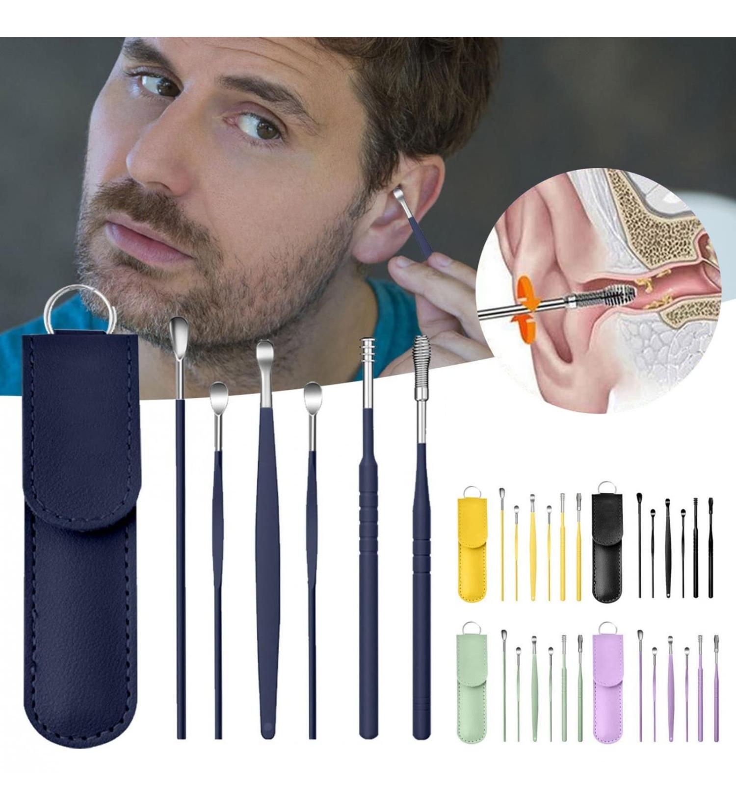 6Pcs Mllkcao Earwax Removal Kit | Innovative Spring Tools Set with Storage Bag | 360 Spiral Design | Black | One Size - Buy Online on GoSupps.com