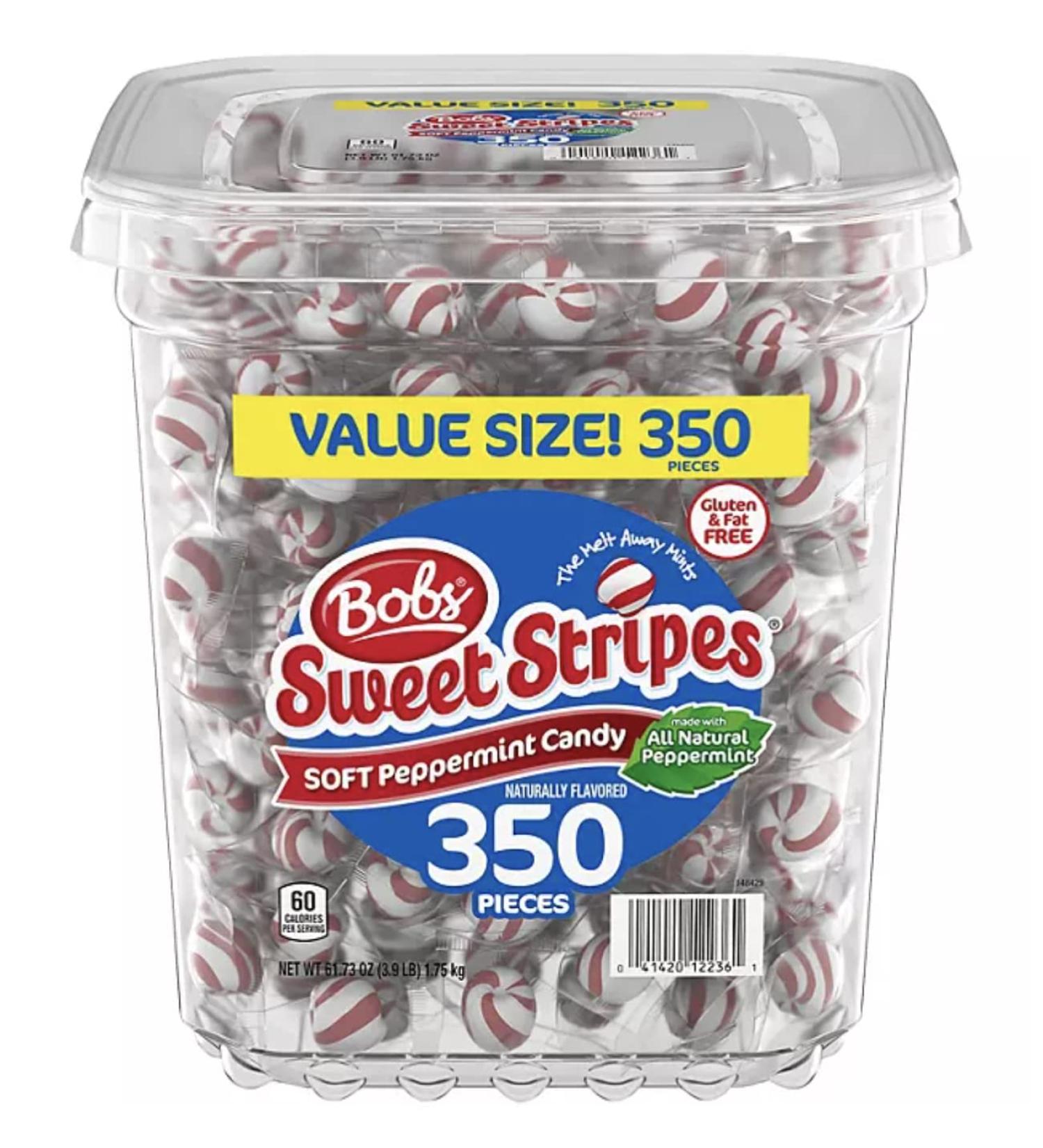 Bobs Sweet Stripes Lot de 350 bonbons la menthe poivr e 100 % v ritable menthe poivr e d licieuses rayures sucr es sans gluten et sans graisse - Buy Online on GoSupps.com