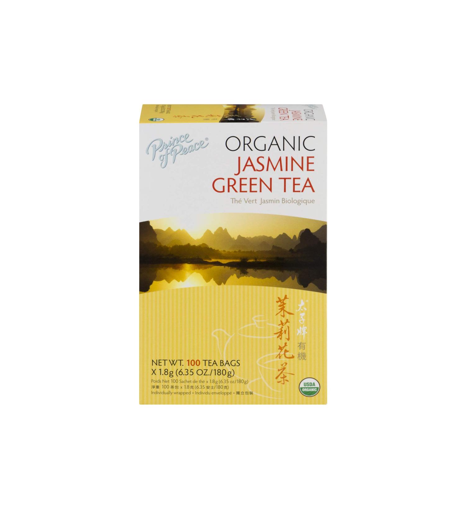 Prince of Peace Organic Jasmine Green Tea 100 tea bags (Pack of 8)