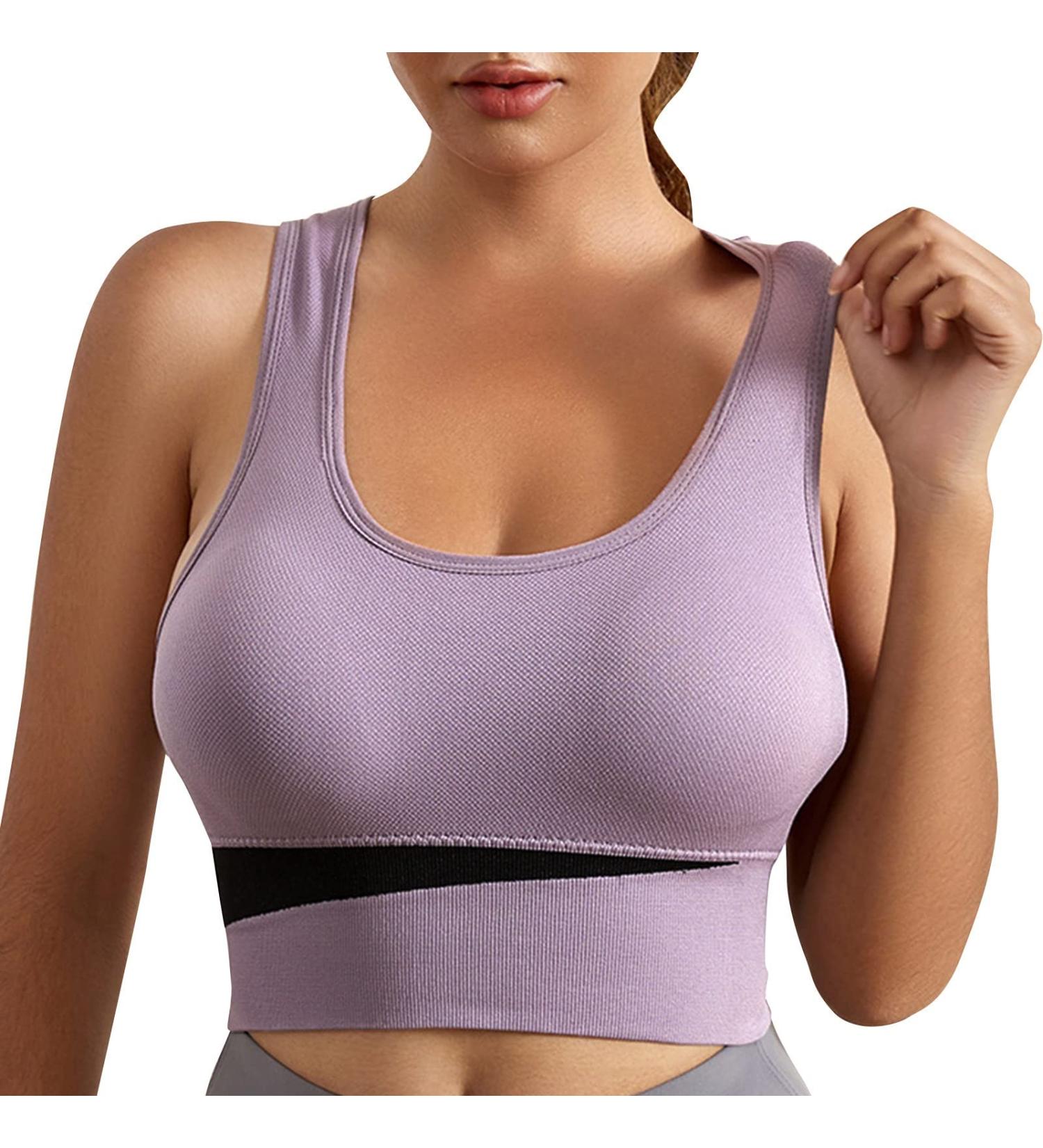 Mkiuhnj Women's Sports Bra | Padded Medium Hold for Jogging & Yoga | Straps Workout Top - Gray XL - Buy Online on GoSupps.com