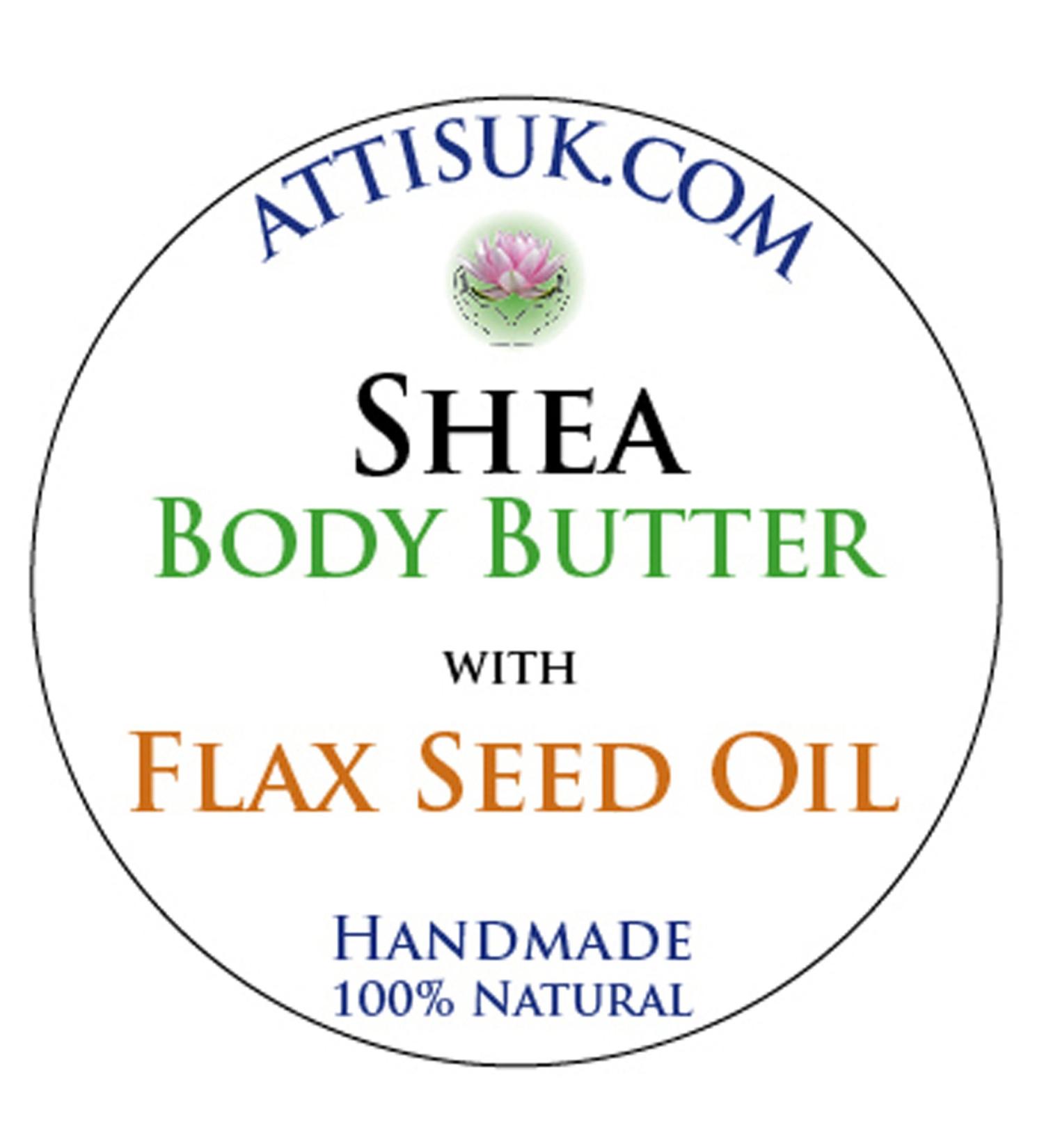ATTIS Shea Body Butter with Flax Seed Oil | Vegan | with Rosemary Antioxidant | Deeply Moisturising | face Cream | Hand Cream | Natural | Handmade (100ml)