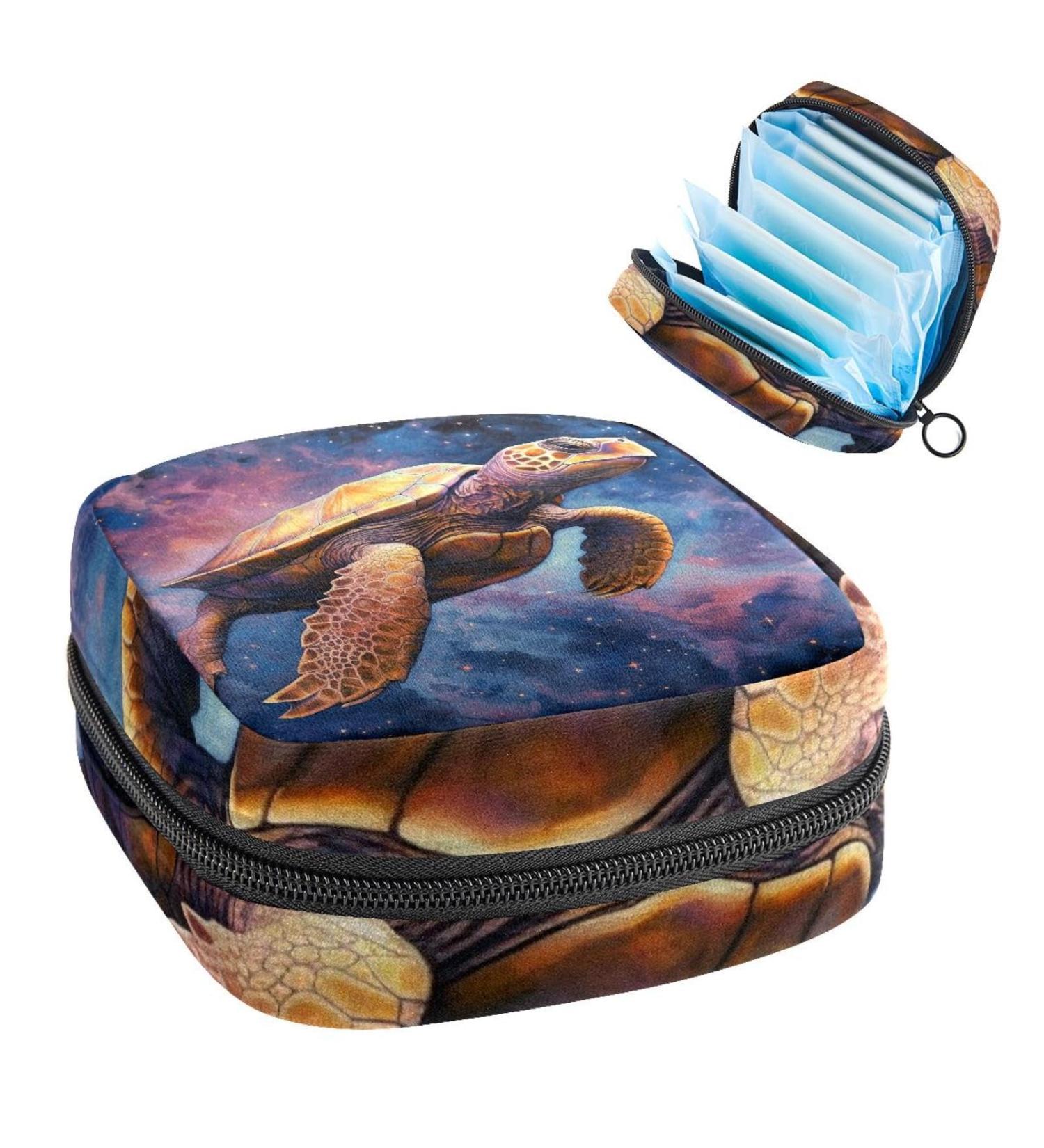 Galaxy Turtle Sanitary Napkin Storage Bag | Period Pouch for Women & Teen Girls | Nursing Pad & Menstrual Cup Holder | Multi-colored | 1Pc - Buy Online on GoSupps.com
