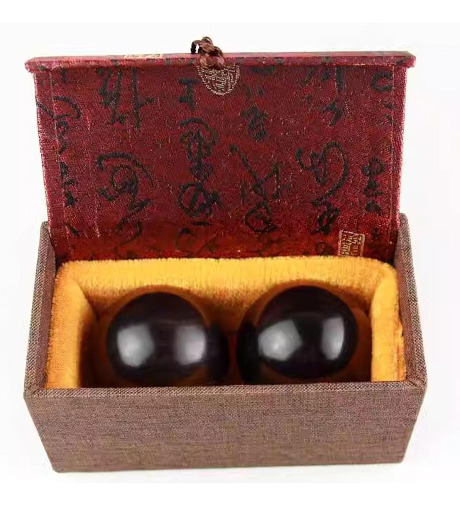 Unbit Baoding Balls Stress Relief Set - 55mm Magnetic Meditation & Massage Balls with Box | International Shipping - Buy Online on GoSupps.com