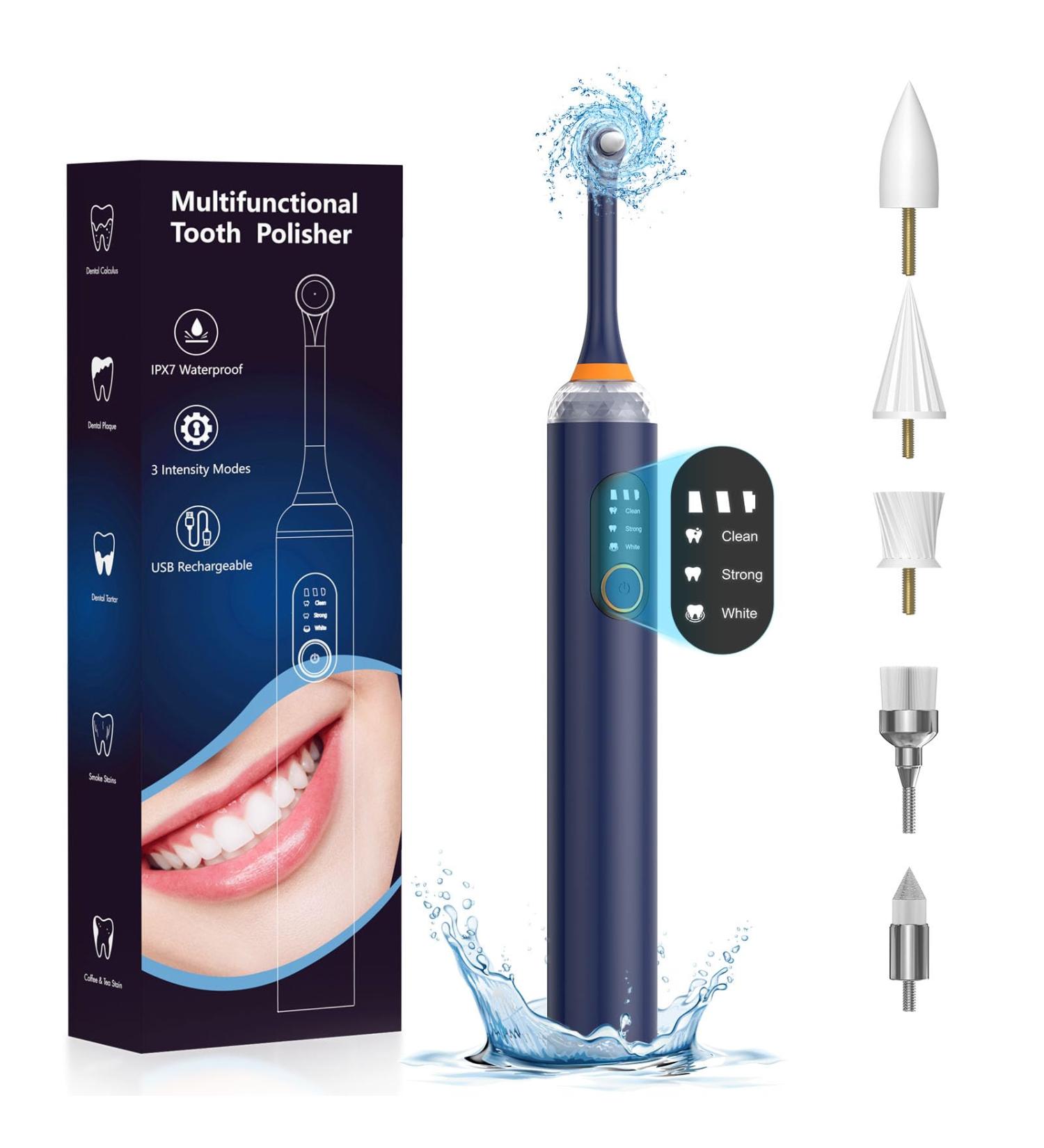 HassoKon Tooth Polisher Kit for Stain Removal & Teeth Whitening - Blue - Buy Online on GoSupps.com