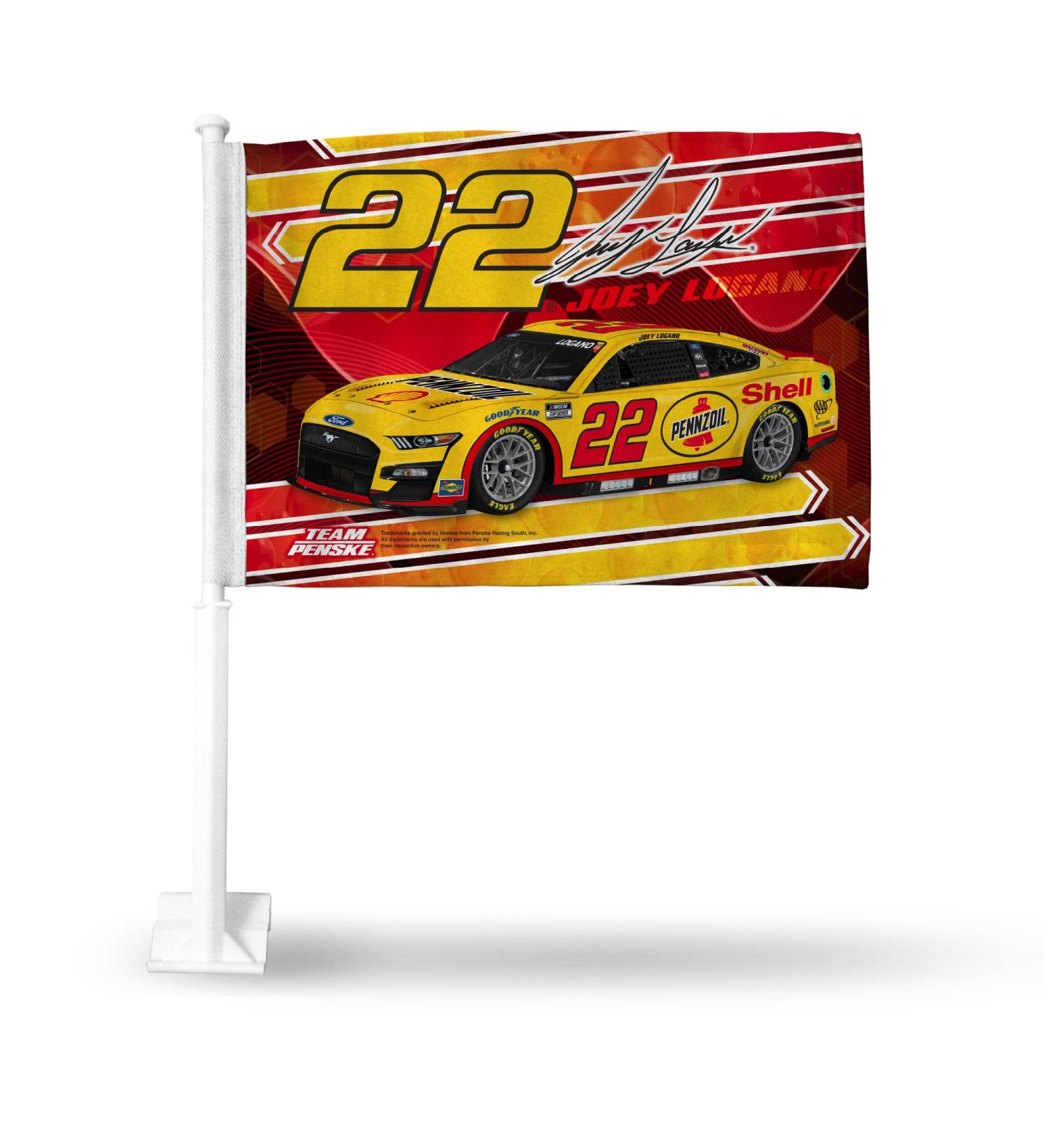 Rico Industries NASCAR Joey Logano Double Sided Car Flag - 16 x 19 - Strong Pole for Car/Truck/Automobile - Buy Online on GoSupps.com