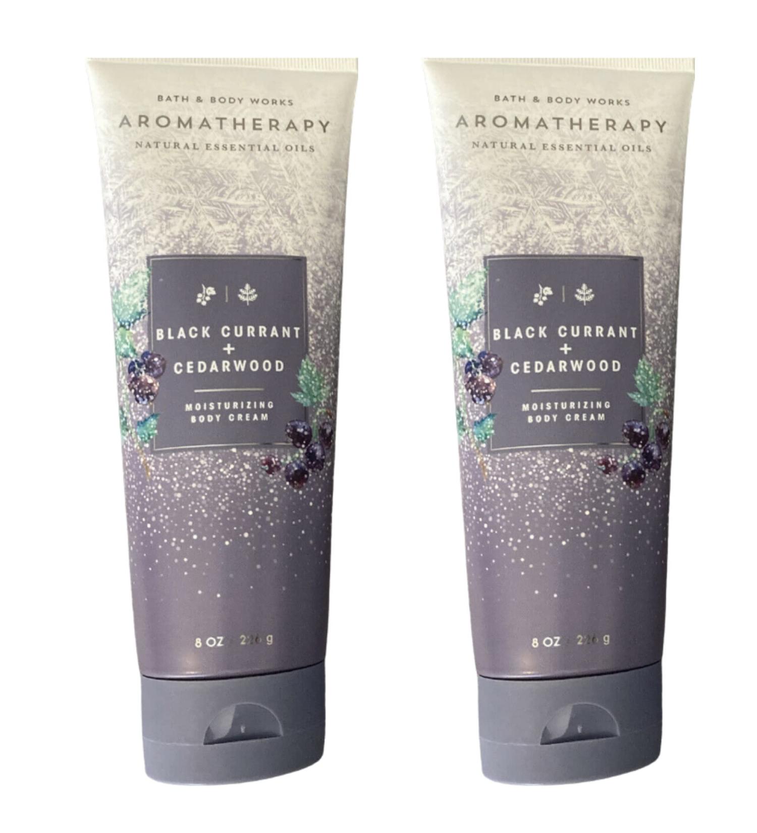 Bath and Body Works Gift Set of of 2 - 8 oz Body Cream - (Aromatherapy Black Currant & Cedarwood) Multicolor