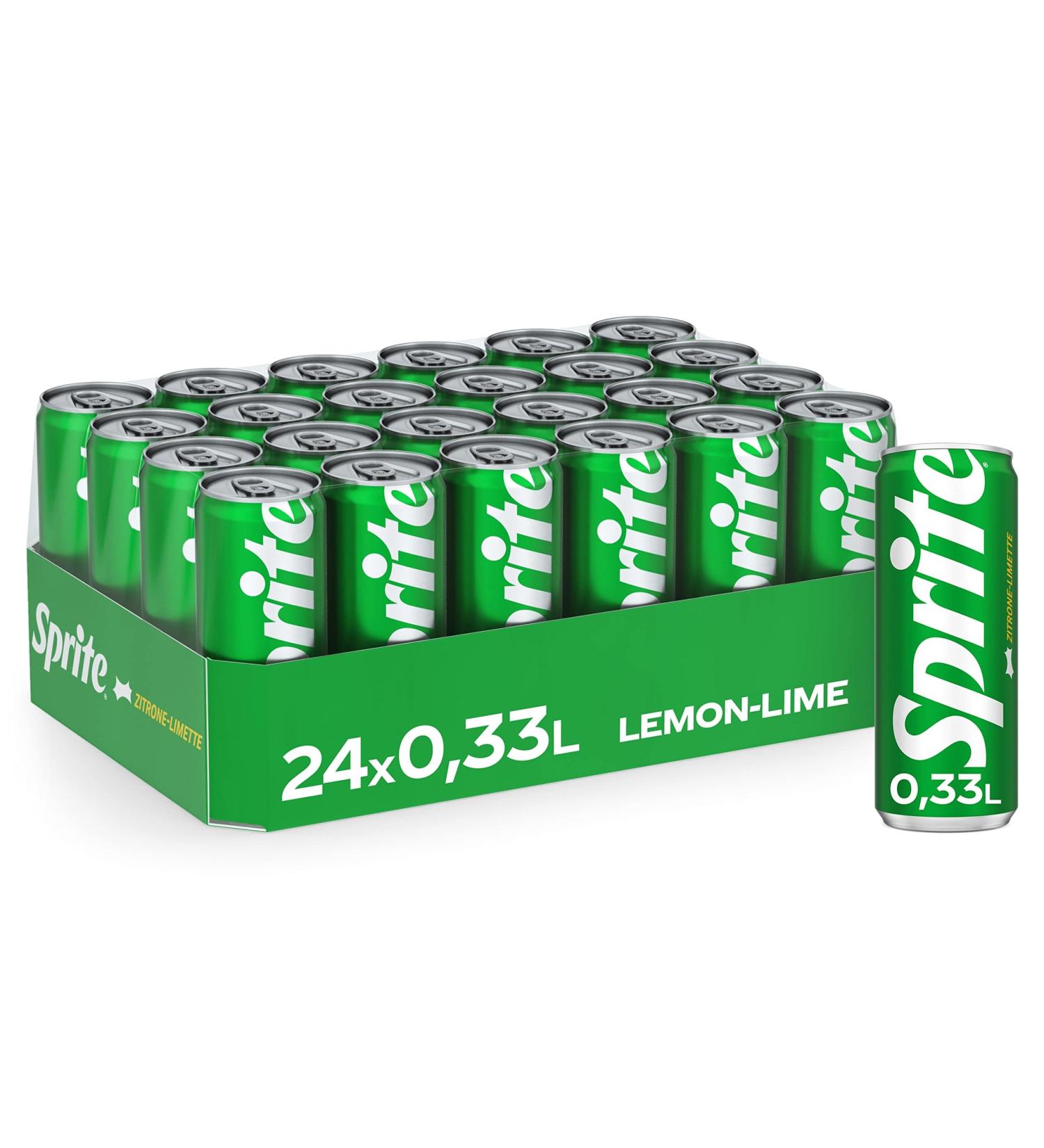 Sprite - lively soft drink with fruity taste made of lime and lemons - refreshing soft drink in one way doses (24 x 330 ml)
