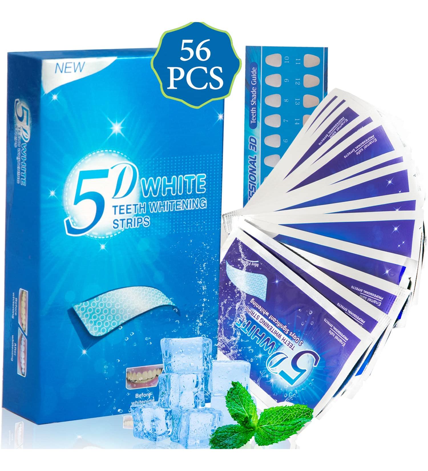 5D Castle Teeth Whitening Strips - 56 Effective & Comfortable Bleaching Strips with Unique Liability | 28 Sets Anti-Sensitive Brightening Factor - Buy Online on GoSupps.com