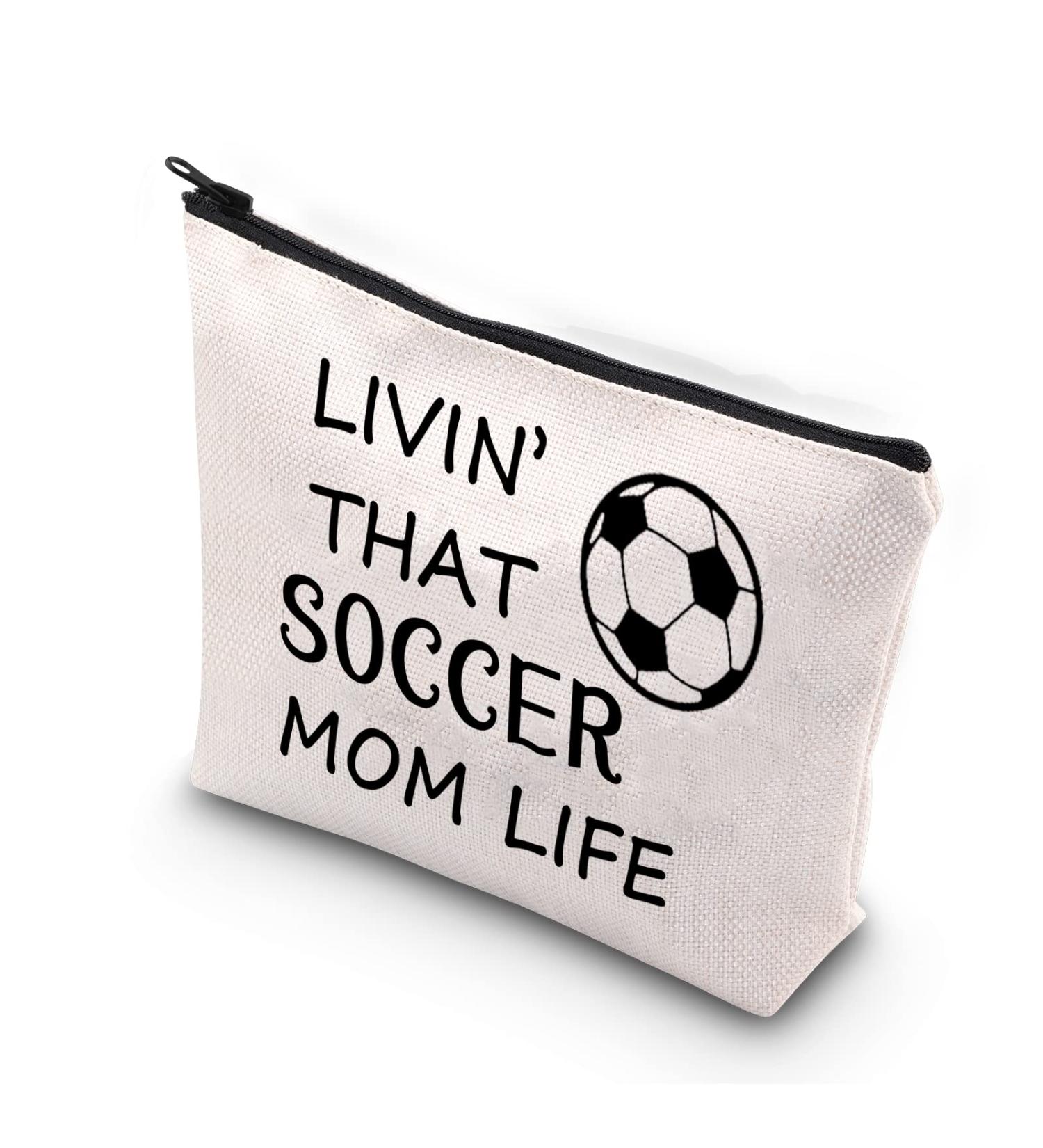 BDPWSS Soccer Makeup Bag Soccer Lover Gift Soccer Mom Inspirational Gift Soccer Player Gift Living That Soccer Mom Life Zipper Pouch Mom life soccer - Buy Online on GoSupps.com
