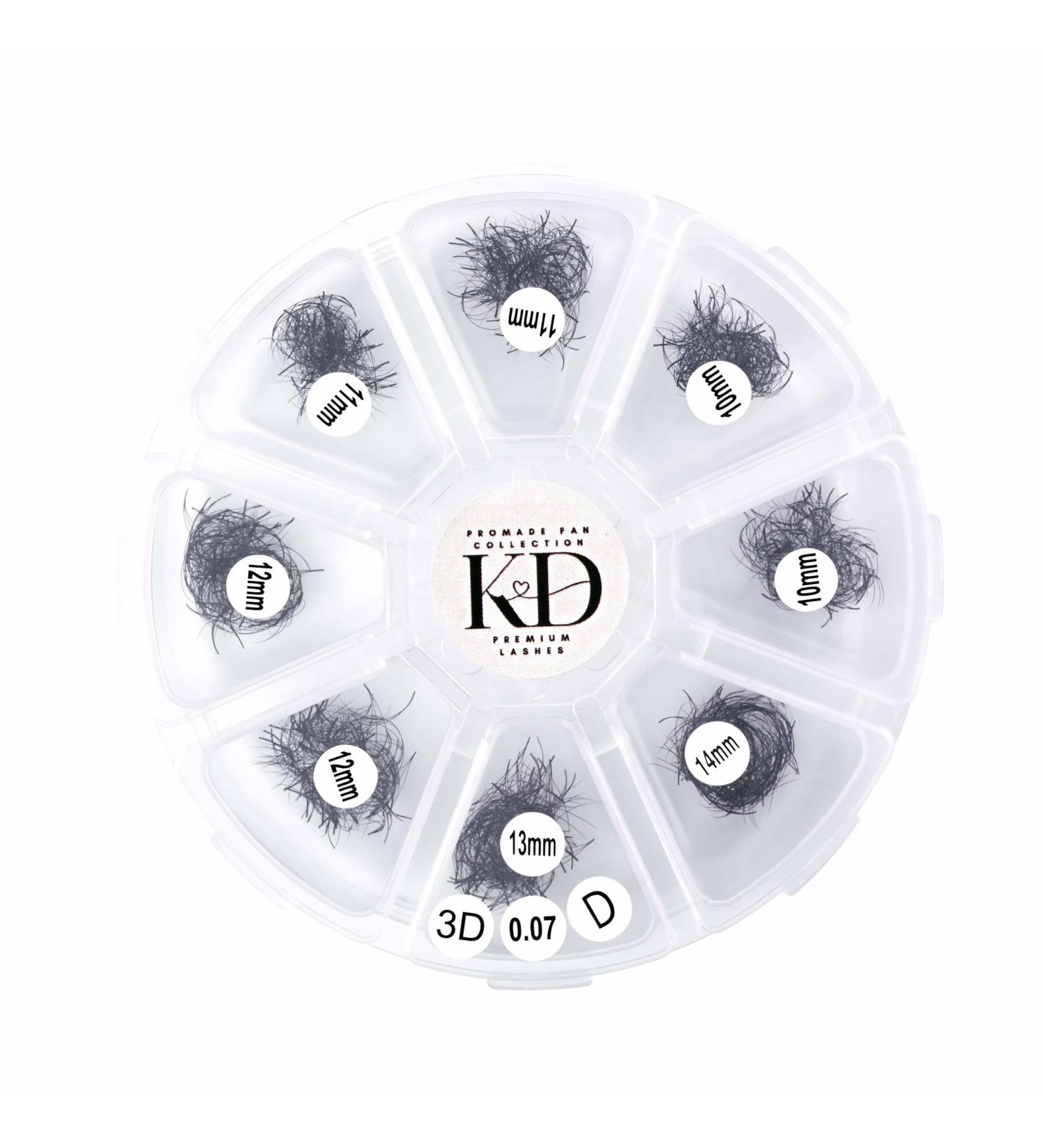 Buy 1000 Promade Fan Mix Tray - 3D 4D 5D 9D 12D Handmade Loose Lash Extensions | 0.05/0.07 Thickness | Mix Length 9-14mm C D Curl - Buy Online on GoSupps.com