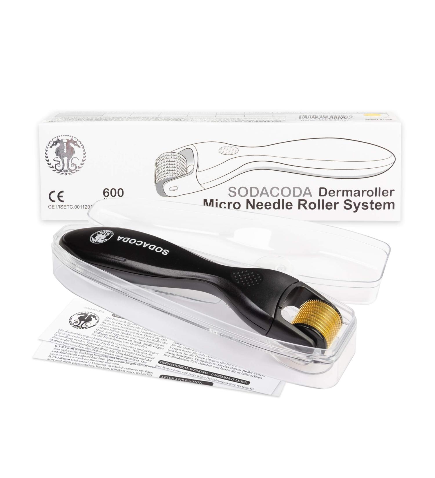 Sodacoda Derma-Roller - 600 for Facial Care with Titanium Micro-Needling - Anti-Wrinkle - Against Scars Needle Length: 1.5 m - Buy Online on GoSupps.com