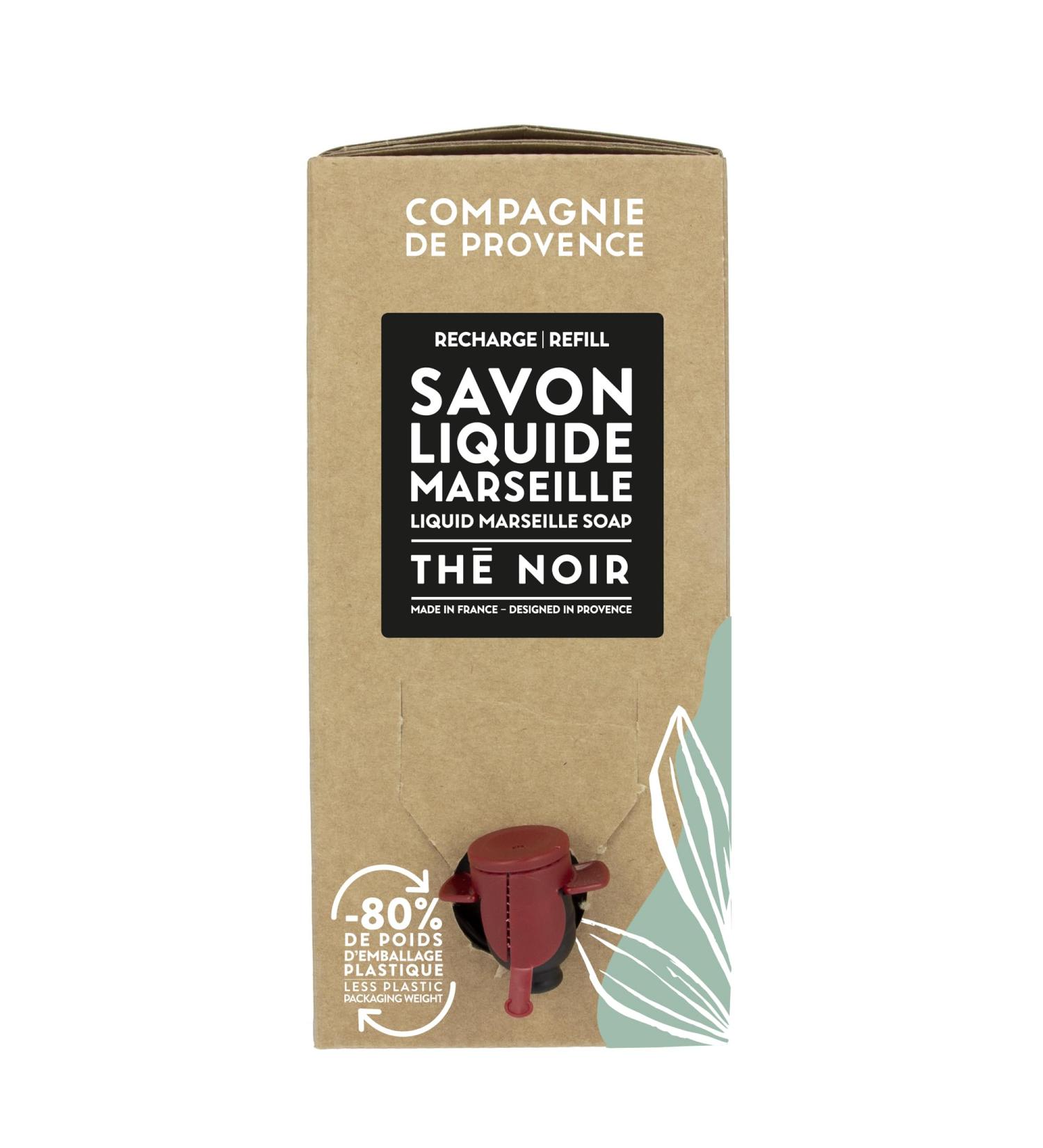 Compagnie de Provence Savon de Marseille Extra Pure Liquid Soap Black Tea 101.4 Fl Oz Eco Refill - Buy Online on GoSupps.com