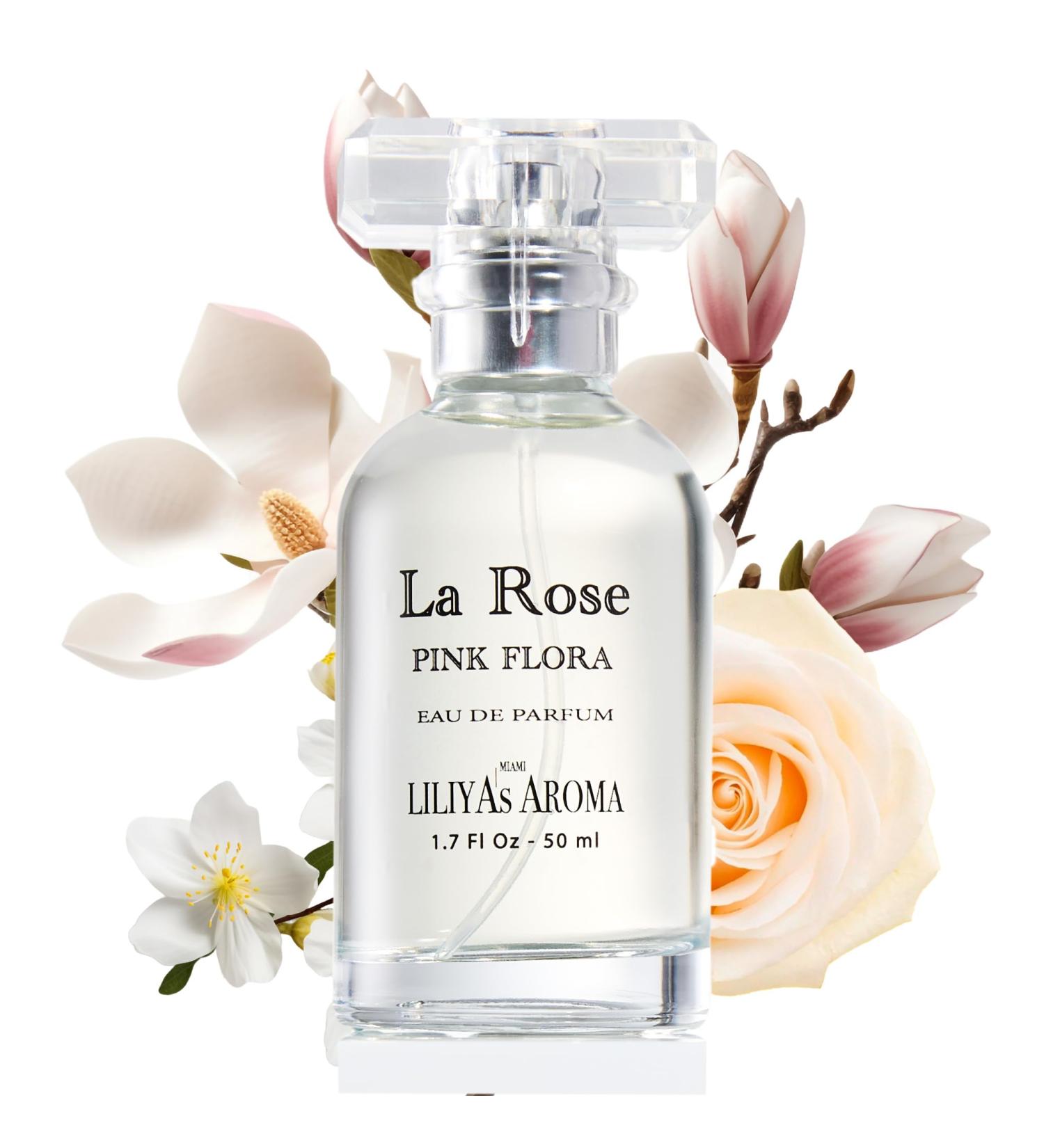 Liliya's Aroma La Rose Eau De Parfum Scent of Freshly Bloomed Rose and Magnolia - Light Fruity Notes 1.7 Fl Oz 1.7 Fl Oz (Pack of 1) Rose