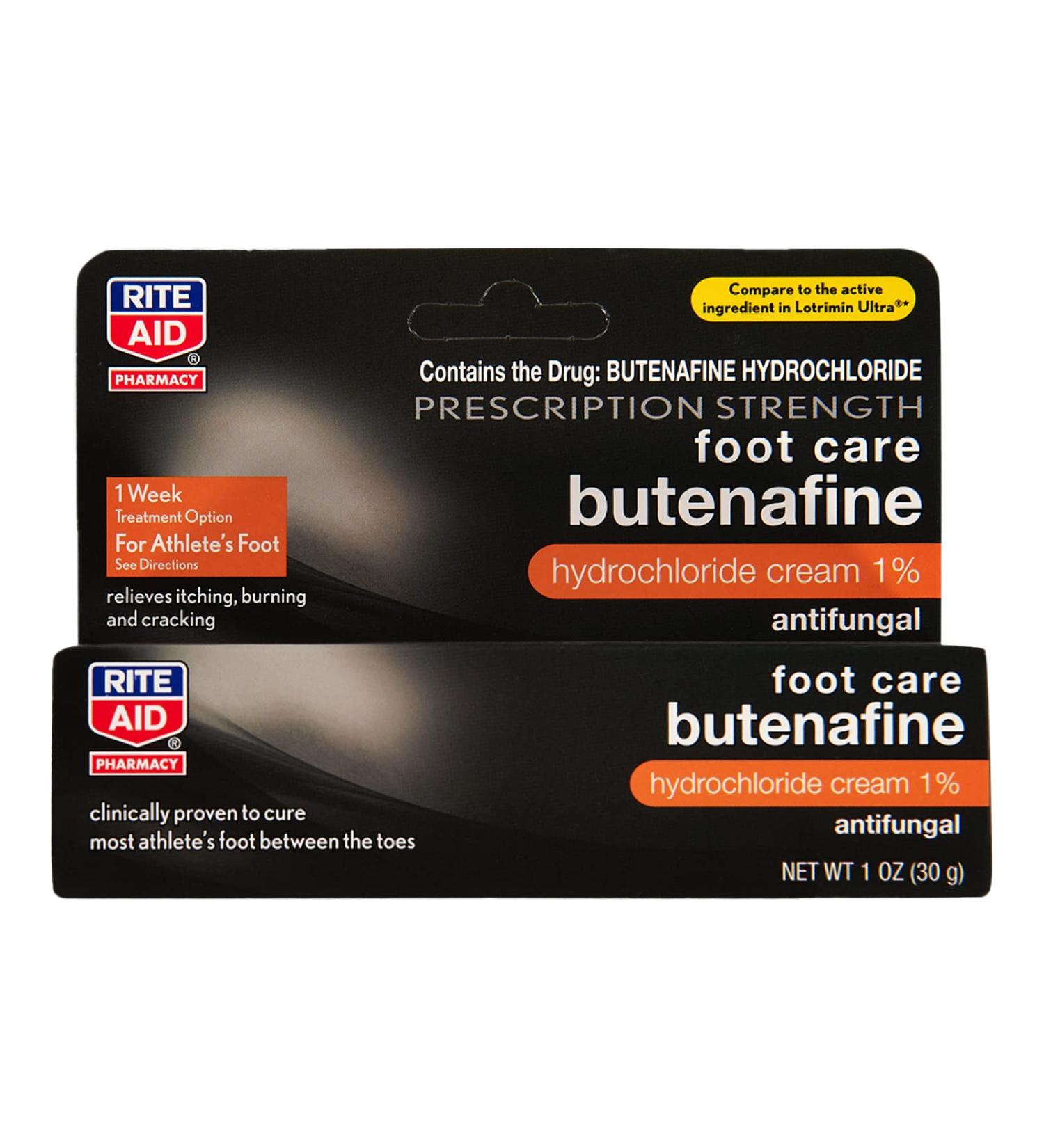 Rite Aid Butenafine Cream 1 oz - Prescription Strength Antifungal Jock Itch & Athlete's Foot Treatment for Men - Buy Online on GoSupps.com