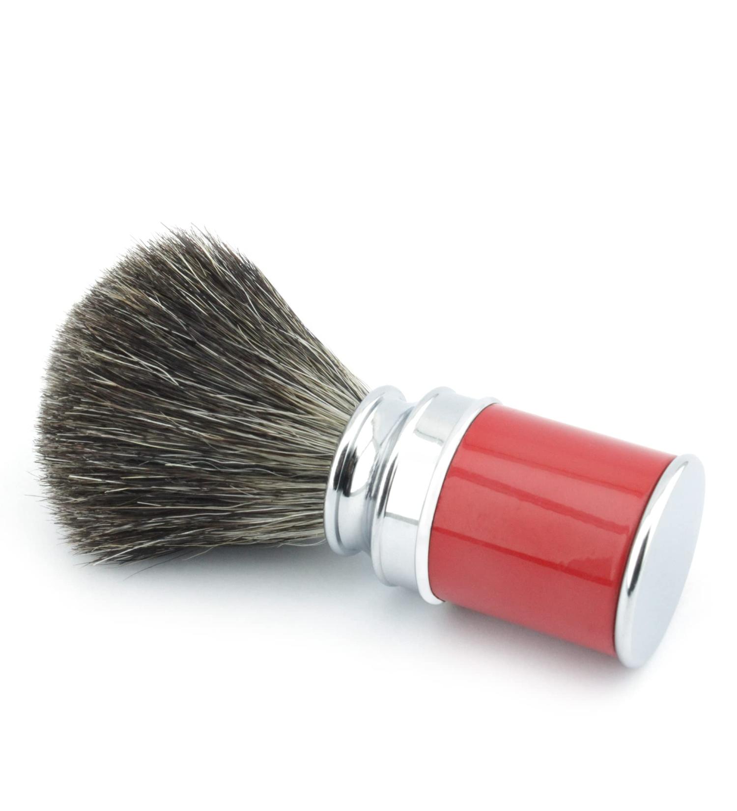 Buy Handcrafted Red Handle Black Badger Hair Shaving Brush for Men | International Shipping Available - Buy Online on GoSupps.com